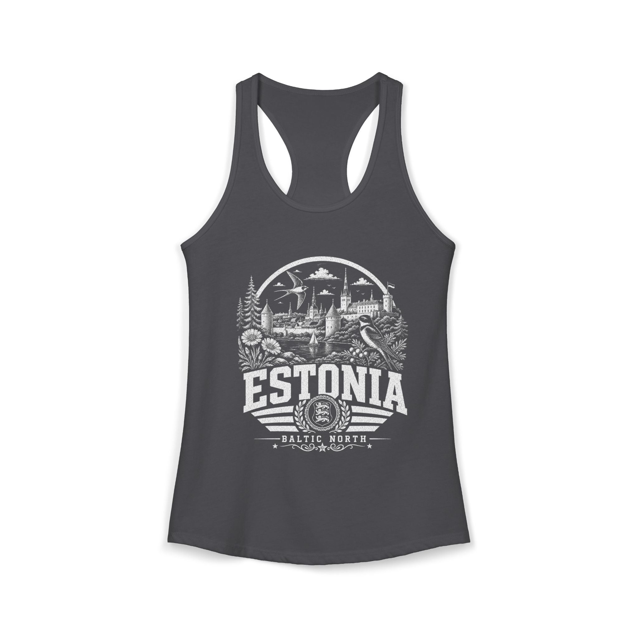 Estonia vintage landmarks tank top — iconic landmark design | Nameshi Destinations (view 12)