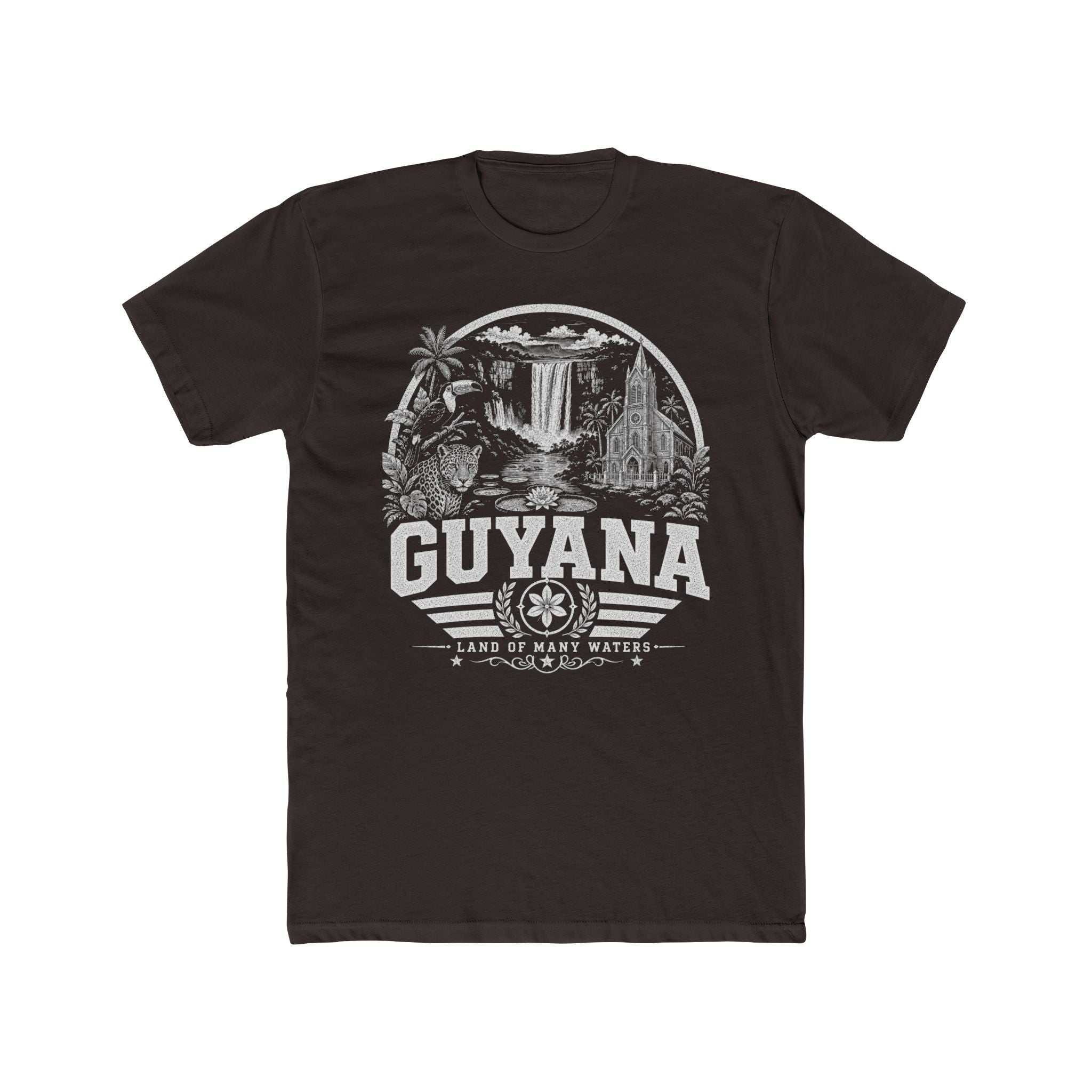 Guyana vintage landmarks men's tee — iconic landmark design | Nameshi Destinations (view 1)