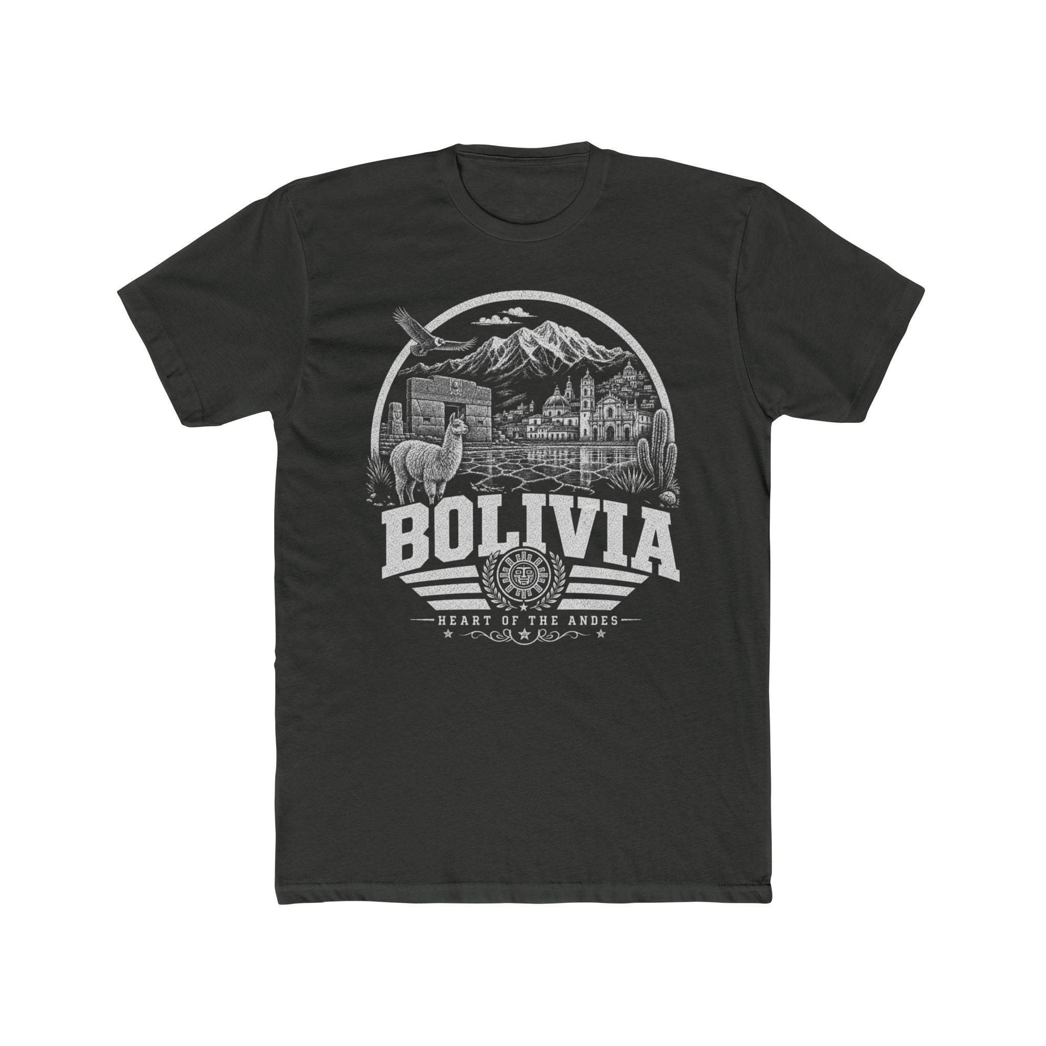 Bolivia vintage landmarks men's tee — iconic landmark design | Nameshi Destinations (view 5)
