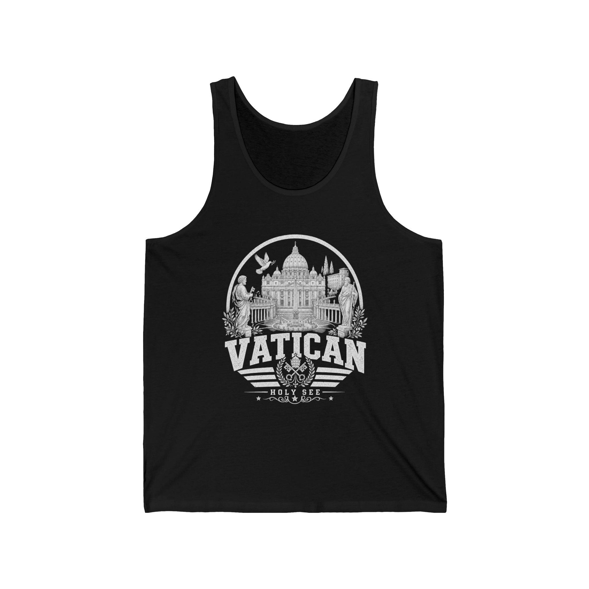 Vatican vintage landmarks men's tank top — iconic landmark design | Nameshi Destinations (view 1)