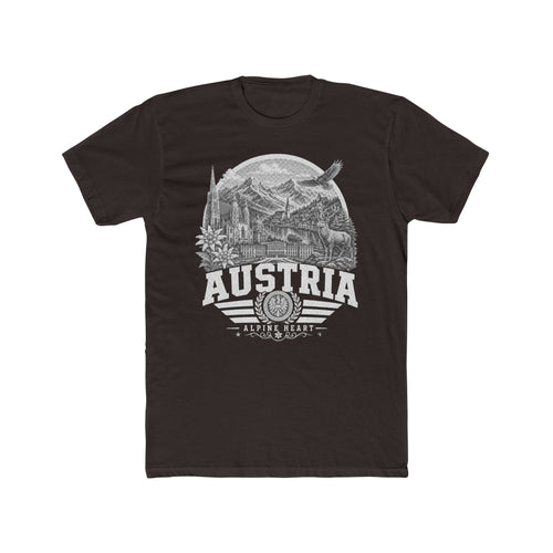 Austria vintage landmarks men's tee — iconic landmark design | Nameshi Destinations (view 1)