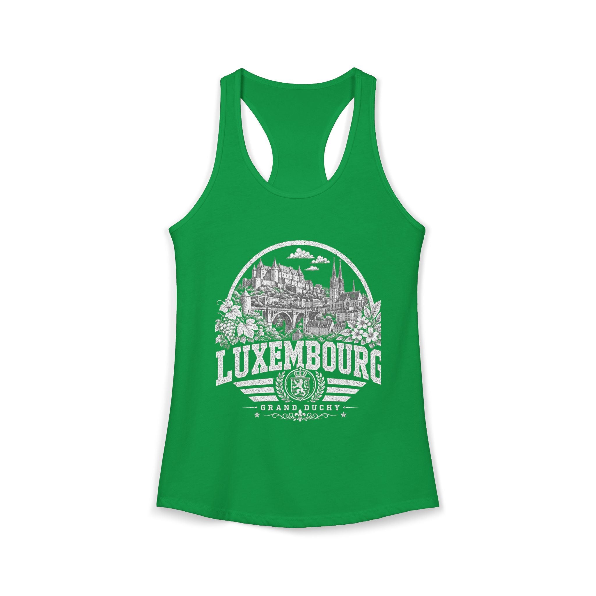 Luxembourg vintage landmarks tank top — iconic landmark design | Nameshi Destinations (view 7)