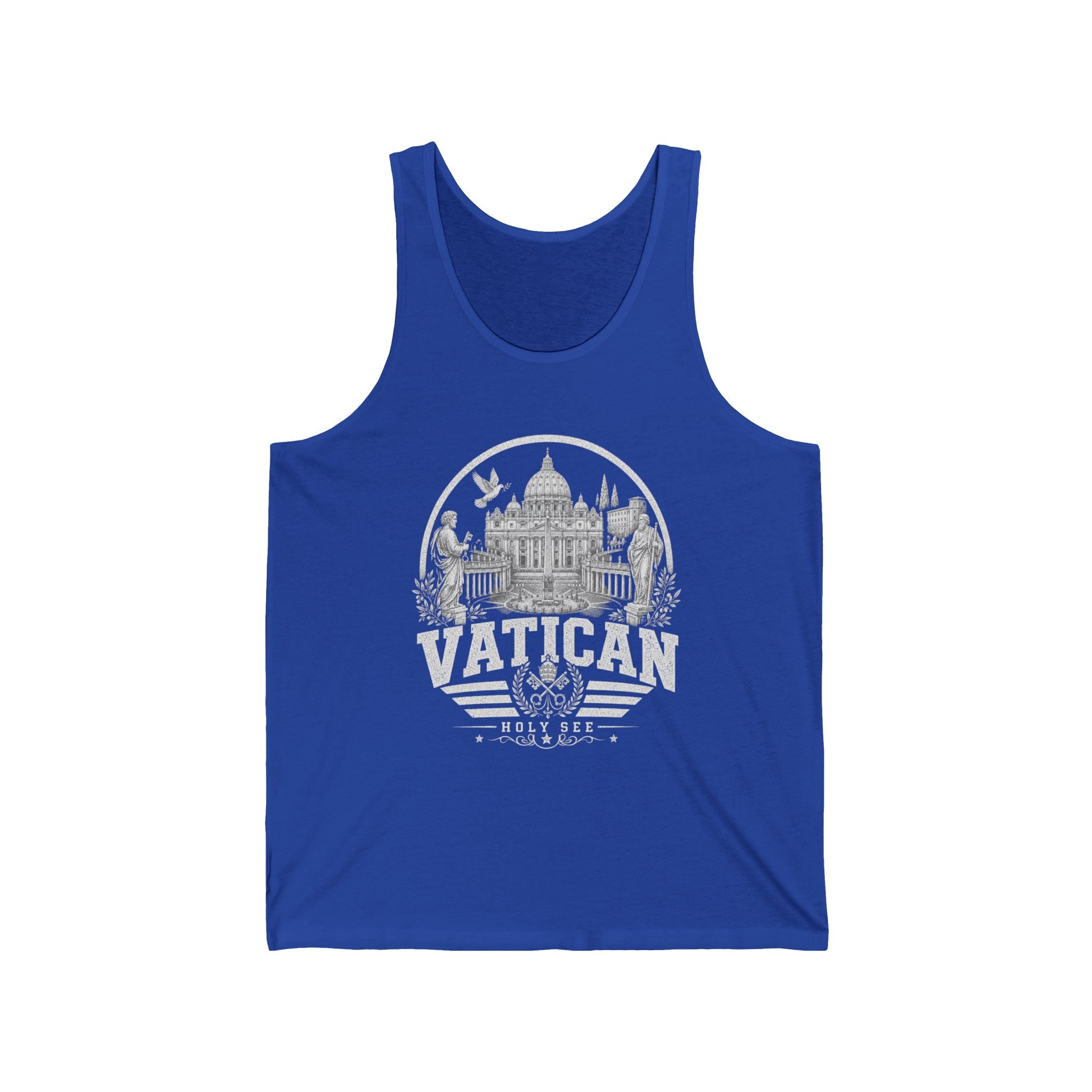 Vatican vintage landmarks men's tank top — iconic landmark design | Nameshi Destinations (view 6)