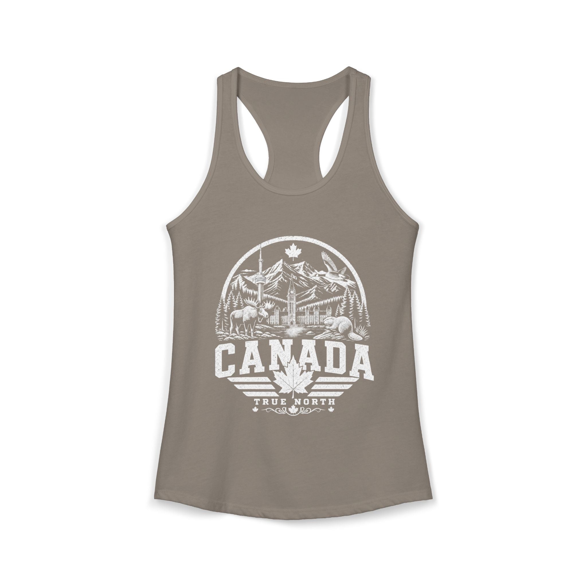 Canada vintage landmarks tank top — iconic landmark design | Nameshi Destinations (view 5)