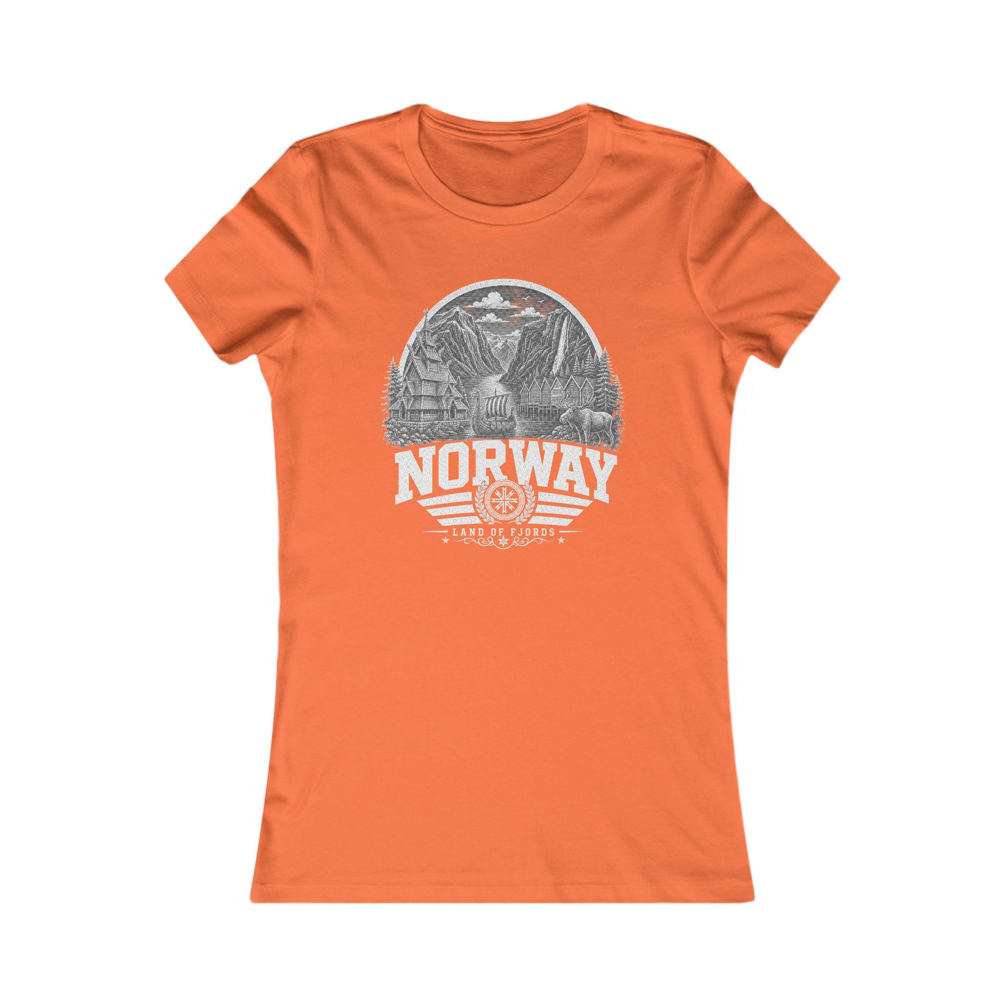 Norway vintage landmarks women's tee — iconic landmark design | Nameshi Destinations (view 12)