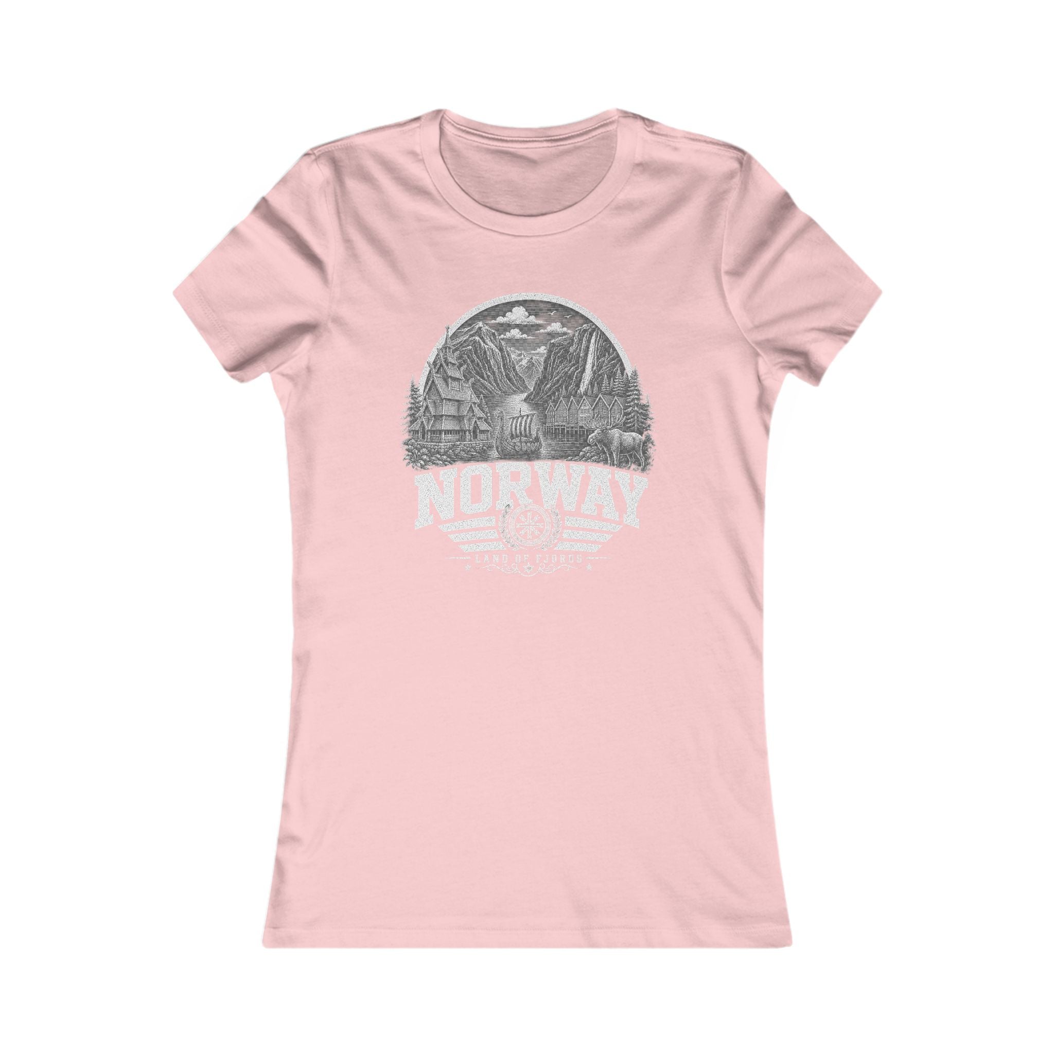 Norway vintage landmarks women's tee — iconic landmark design | Nameshi Destinations (view 7)
