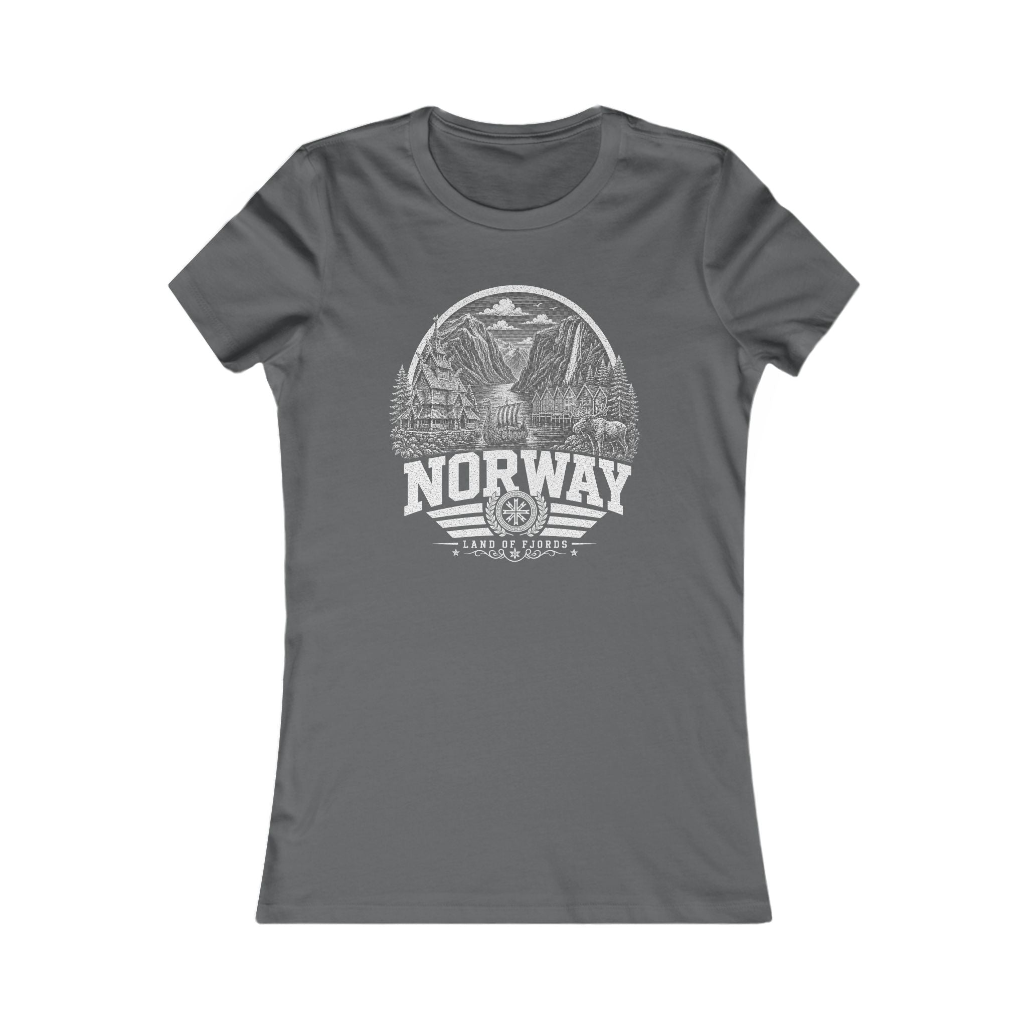 Norway vintage landmarks women's tee — iconic landmark design | Nameshi Destinations (view 11)