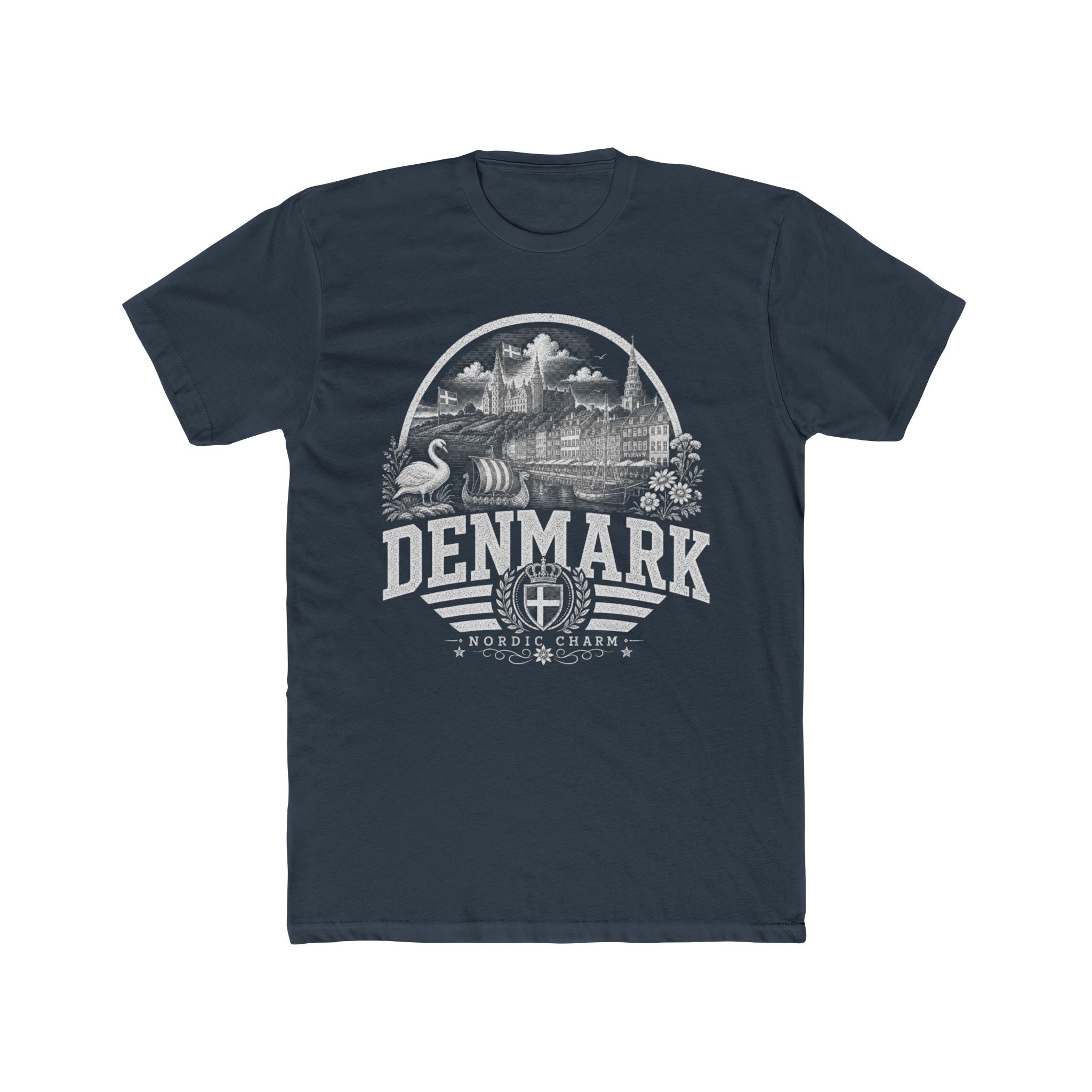 Denmark vintage landmarks men's tee — iconic landmark design | Nameshi Destinations (view 8)
