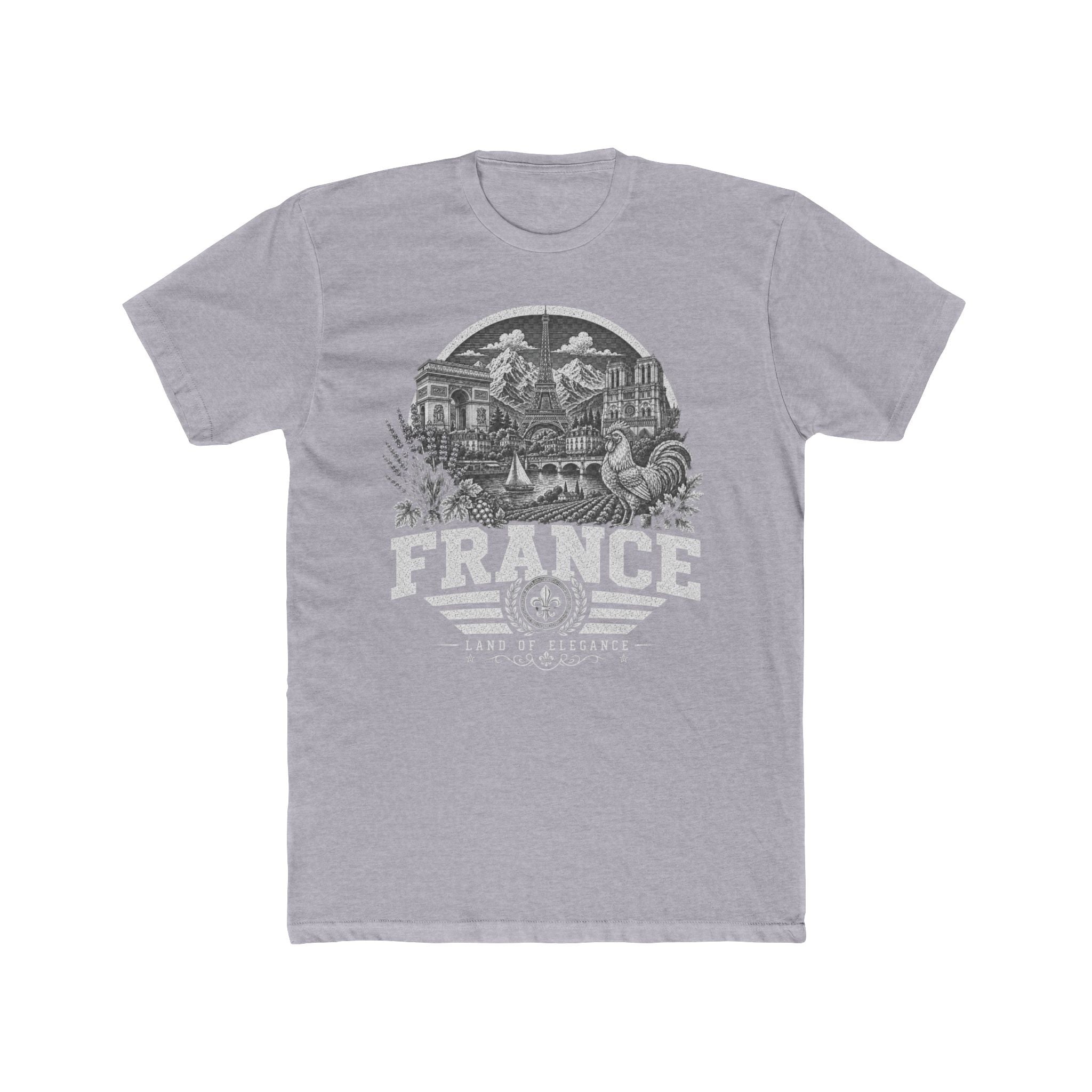 France vintage landmarks men's tee — iconic landmark design | Nameshi Destinations (view 3)