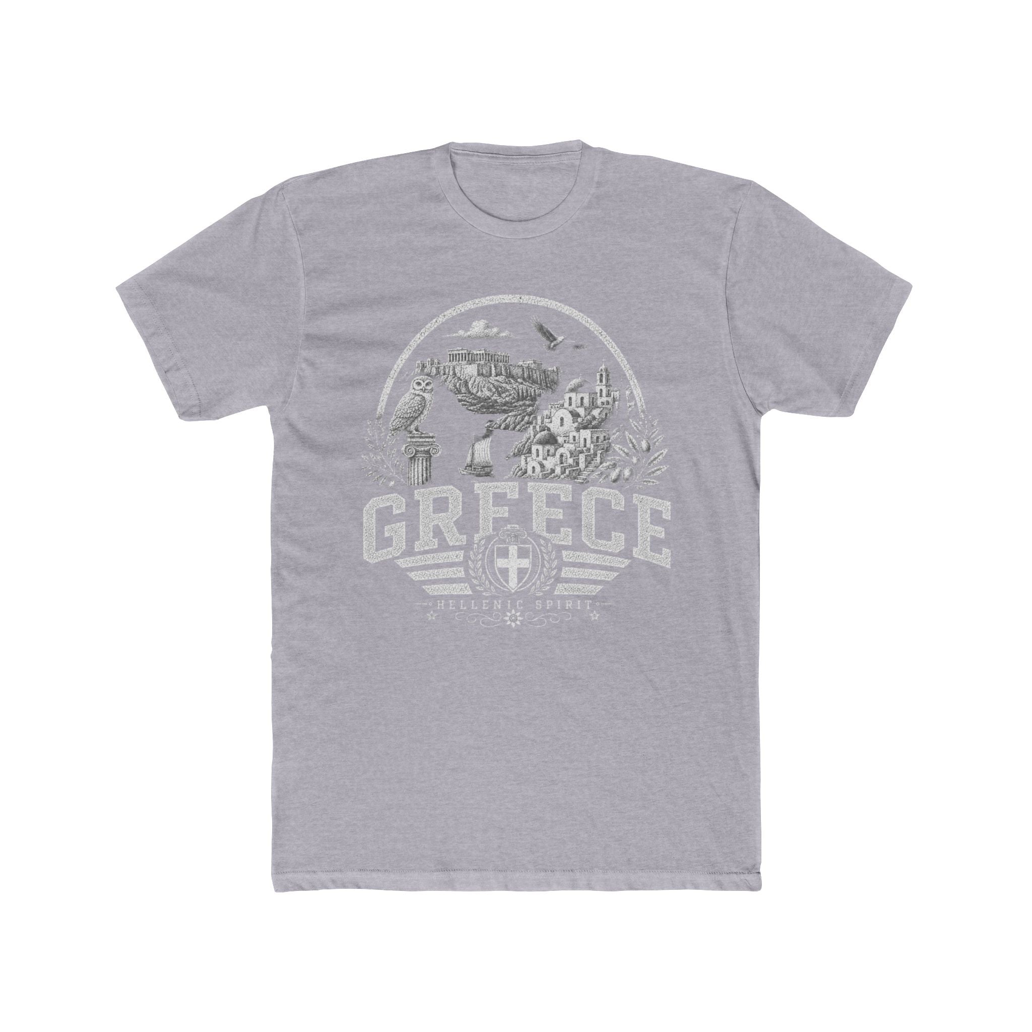 Greece vintage landmarks men's tee — iconic landmark design | Nameshi Destinations (view 3)
