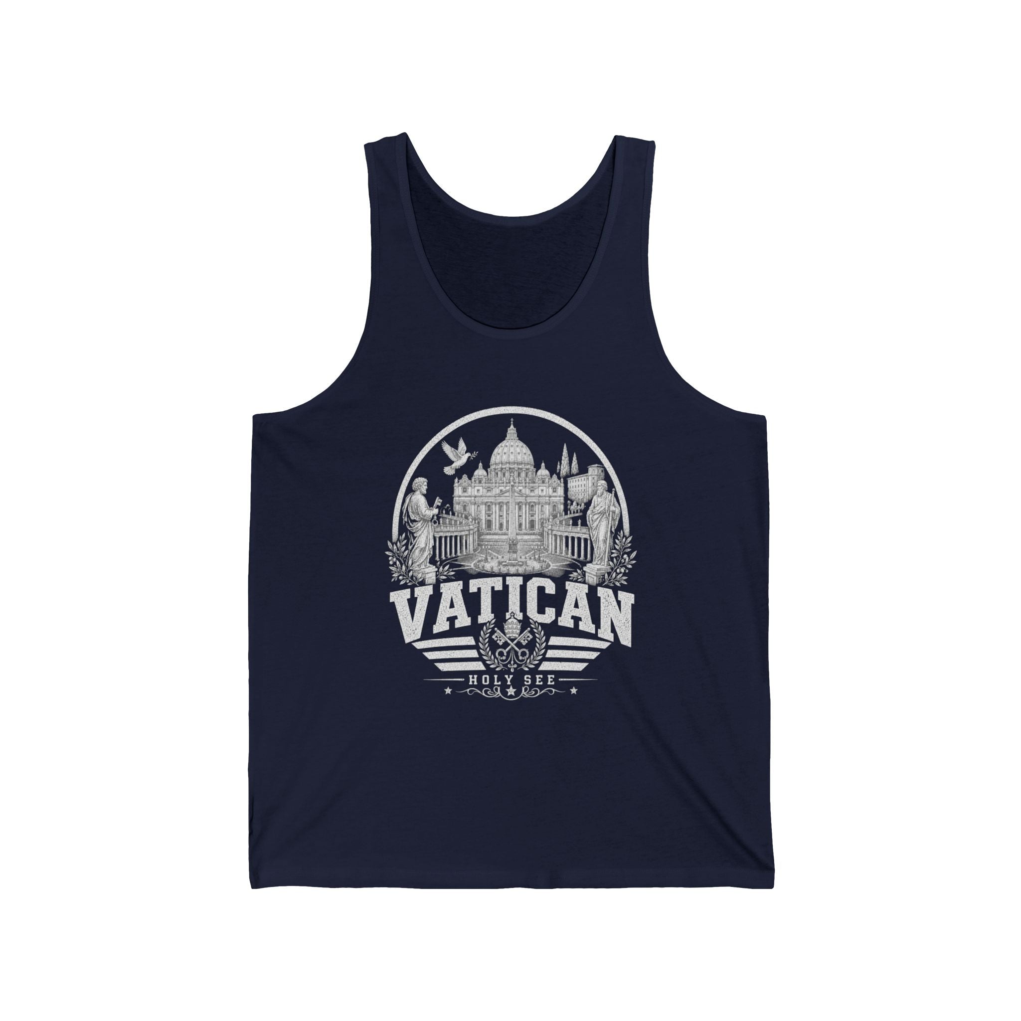 Vatican vintage landmarks men's tank top — iconic landmark design | Nameshi Destinations (view 7)