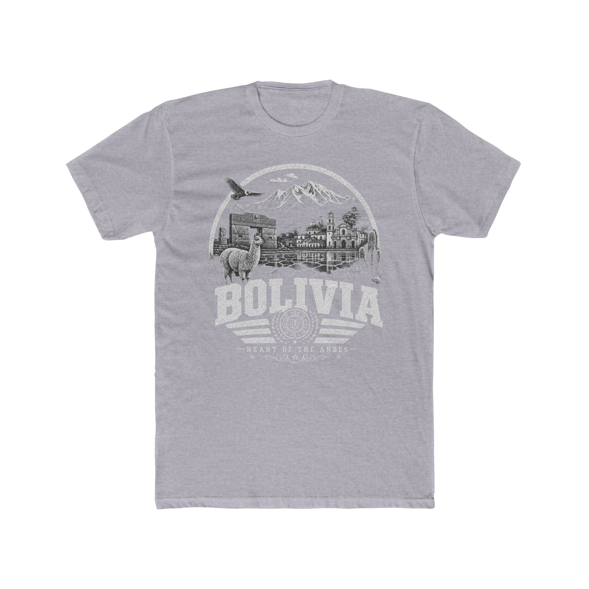 Bolivia vintage landmarks men's tee — iconic landmark design | Nameshi Destinations (view 3)