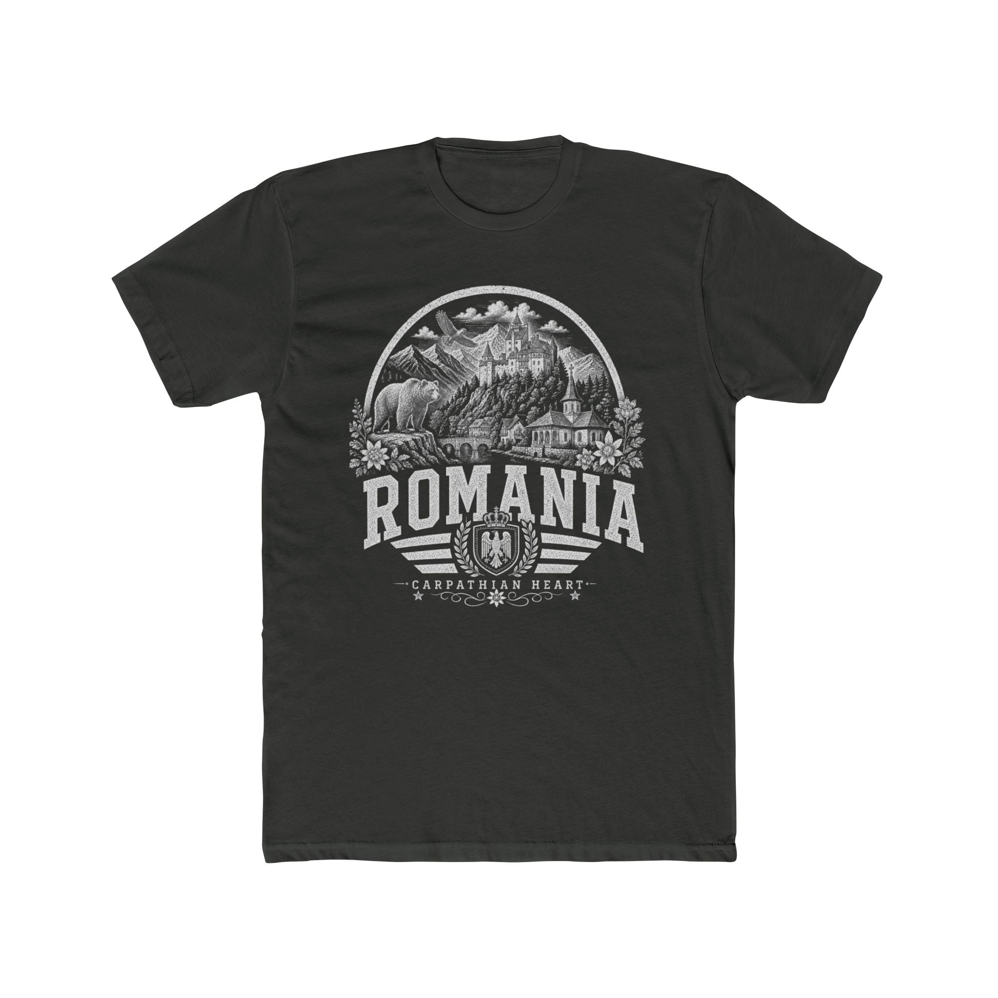 Romania vintage landmarks men's tee — iconic landmark design | Nameshi Destinations (view 5)