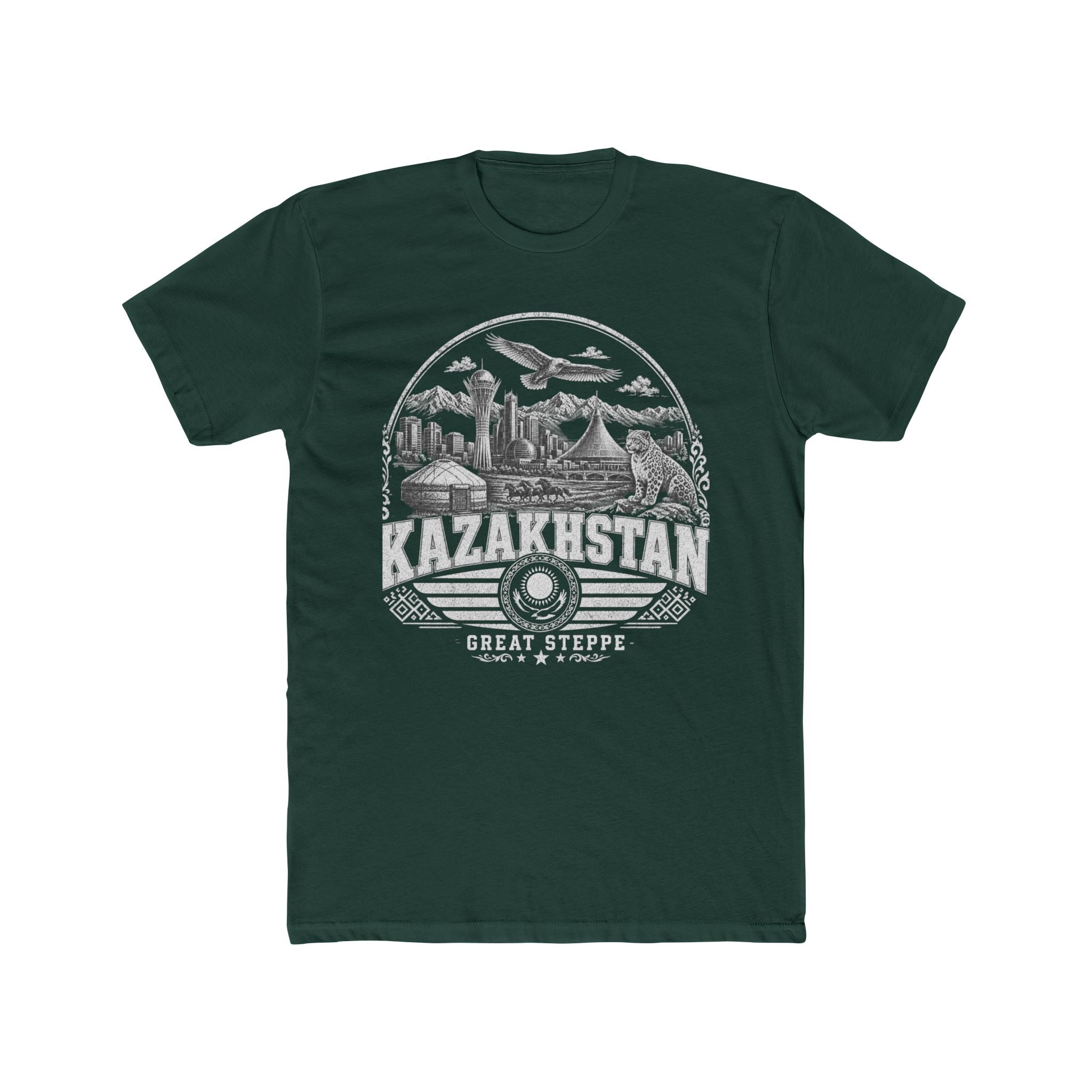 Kazakhstan vintage landmarks men's tee — iconic landmark design | Nameshi Destinations (view 7)