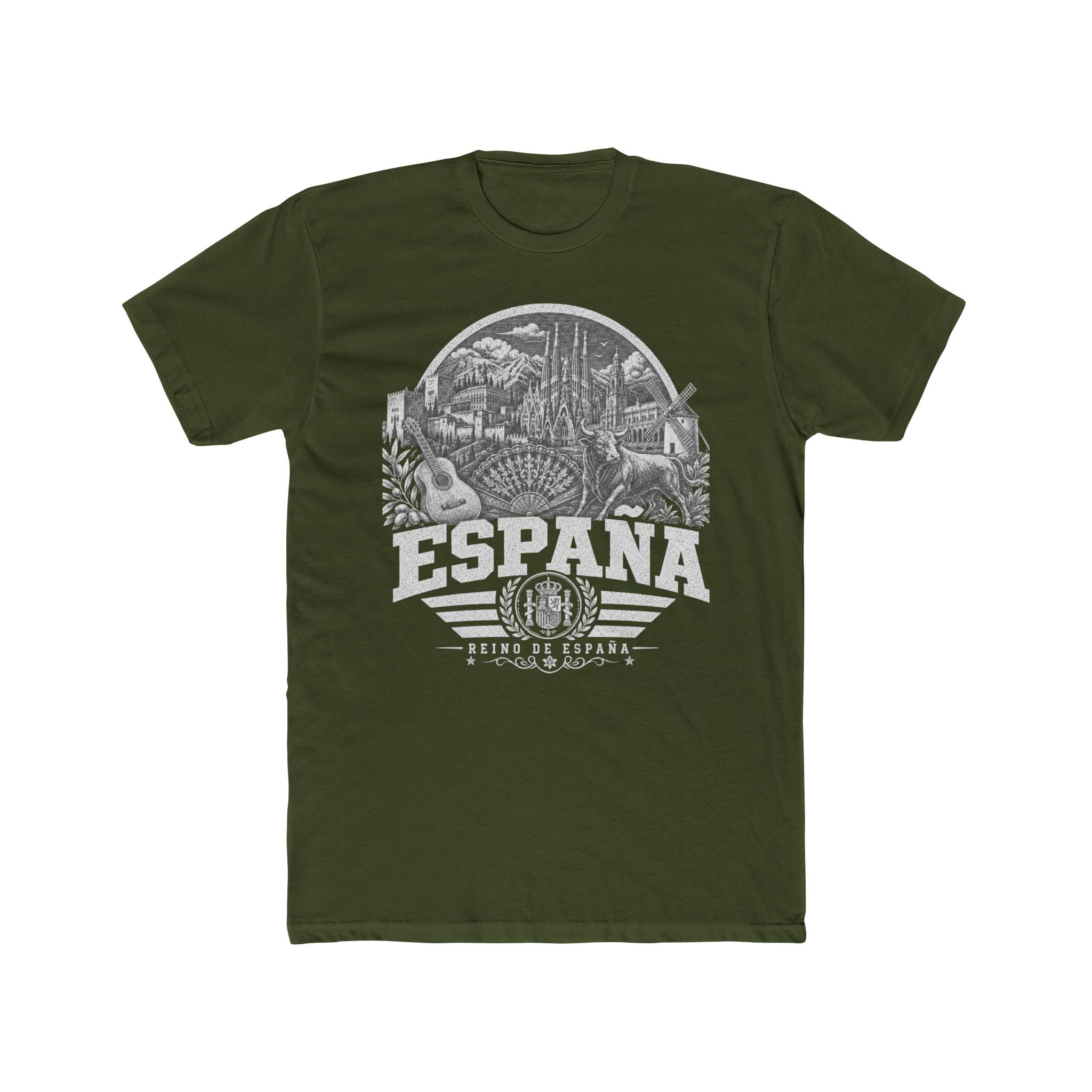 España vintage landmarks men's tee — iconic landmark design | Nameshi Destinations (view 4)