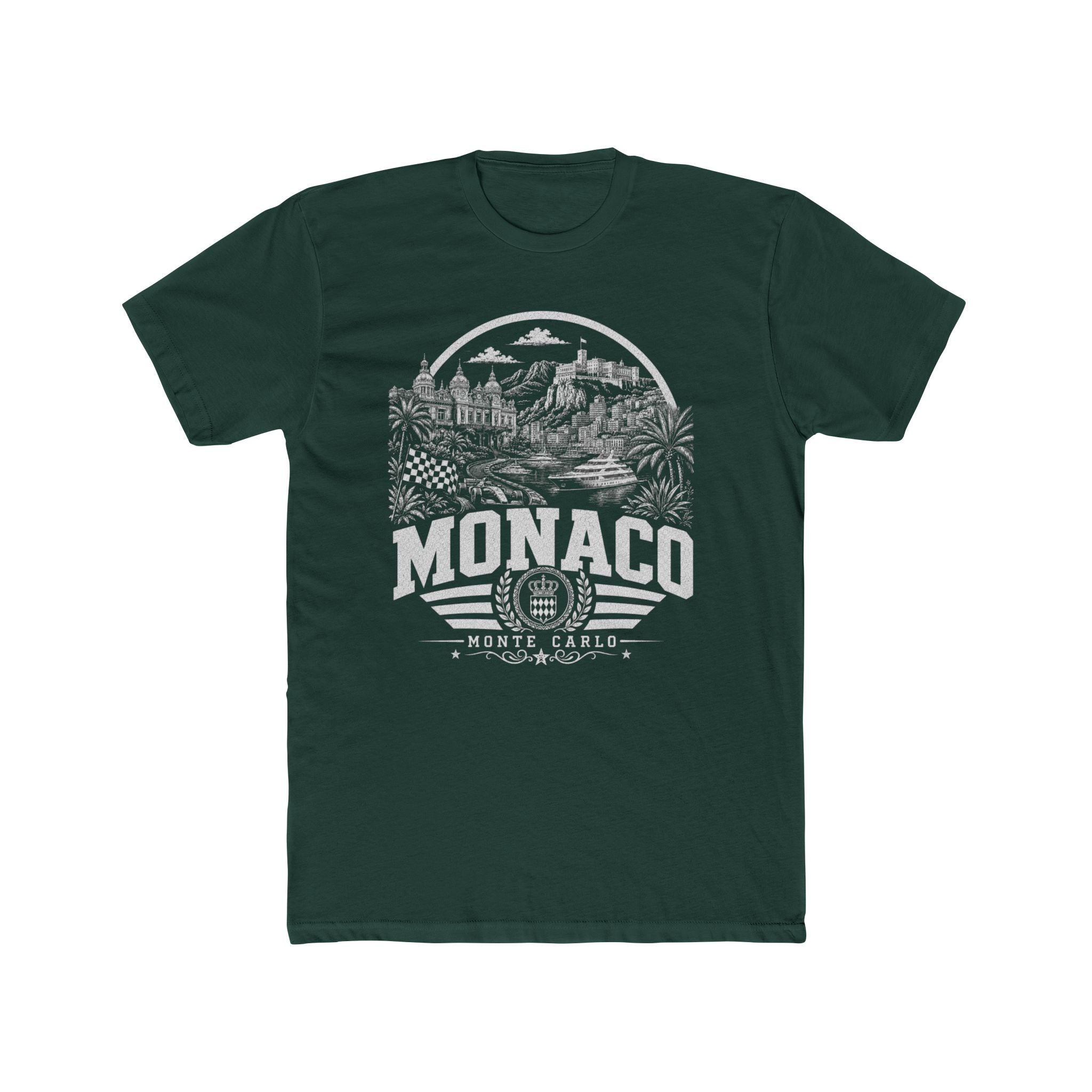 Monaco vintage landmarks men's tee — iconic landmark design | Nameshi Destinations (view 7)