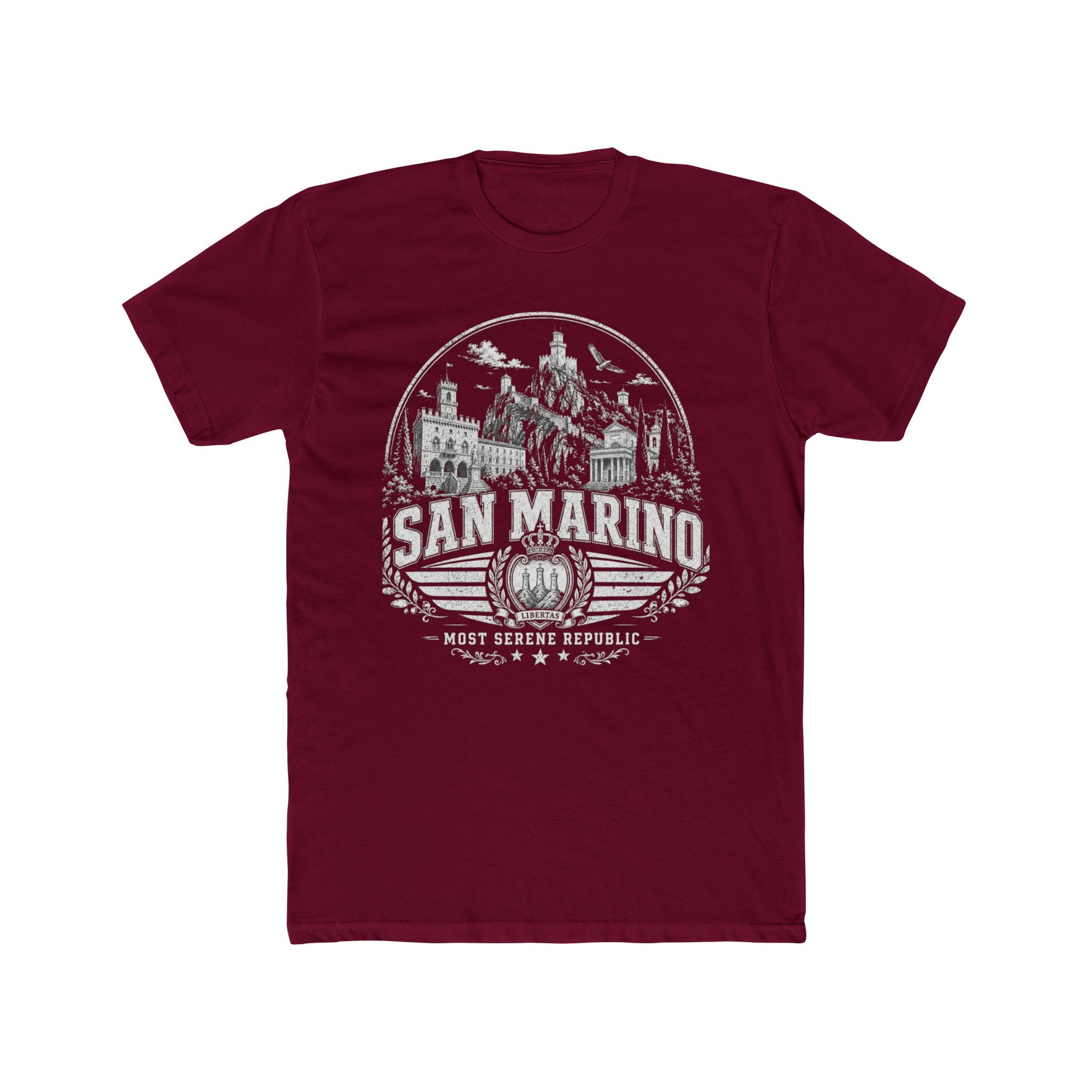 San Marino vintage landmarks men's tee — iconic landmark design | Nameshi Destinations (view 14)