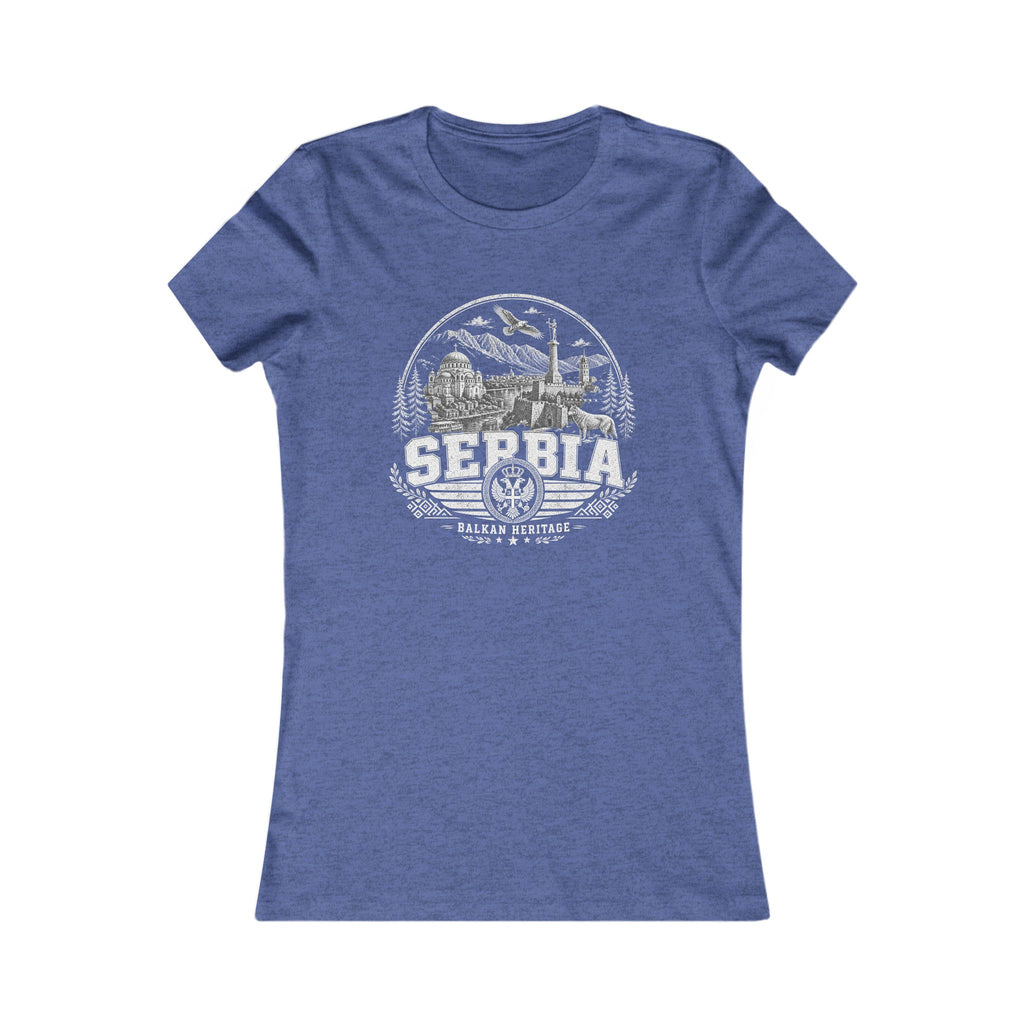Serbia vintage landmarks women's tee — iconic landmark design | Nameshi Destinations (view 13)
