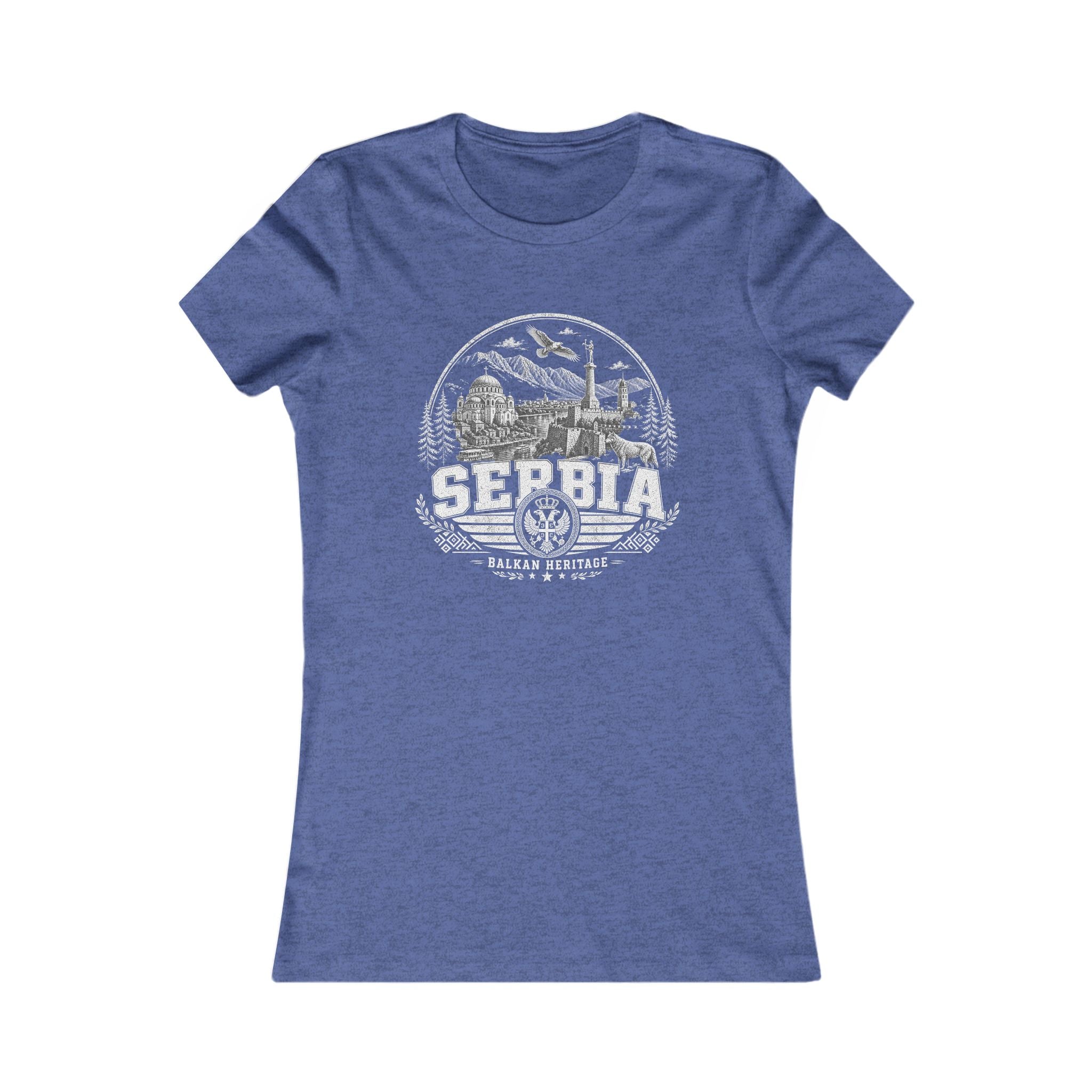 Serbia vintage landmarks women's tee — iconic landmark design | Nameshi Destinations (view 13)
