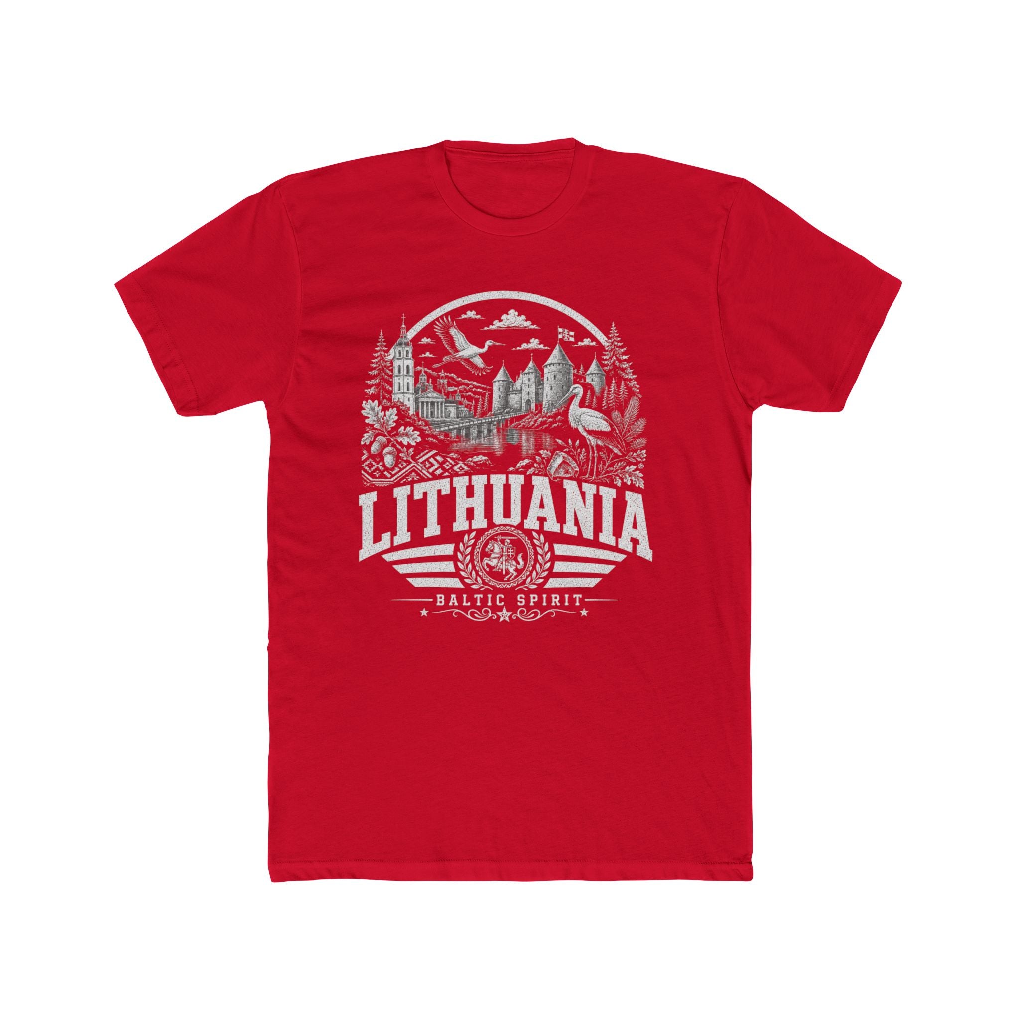 Lithuania vintage landmarks men's tee — iconic landmark design | Nameshi Destinations (view 15)