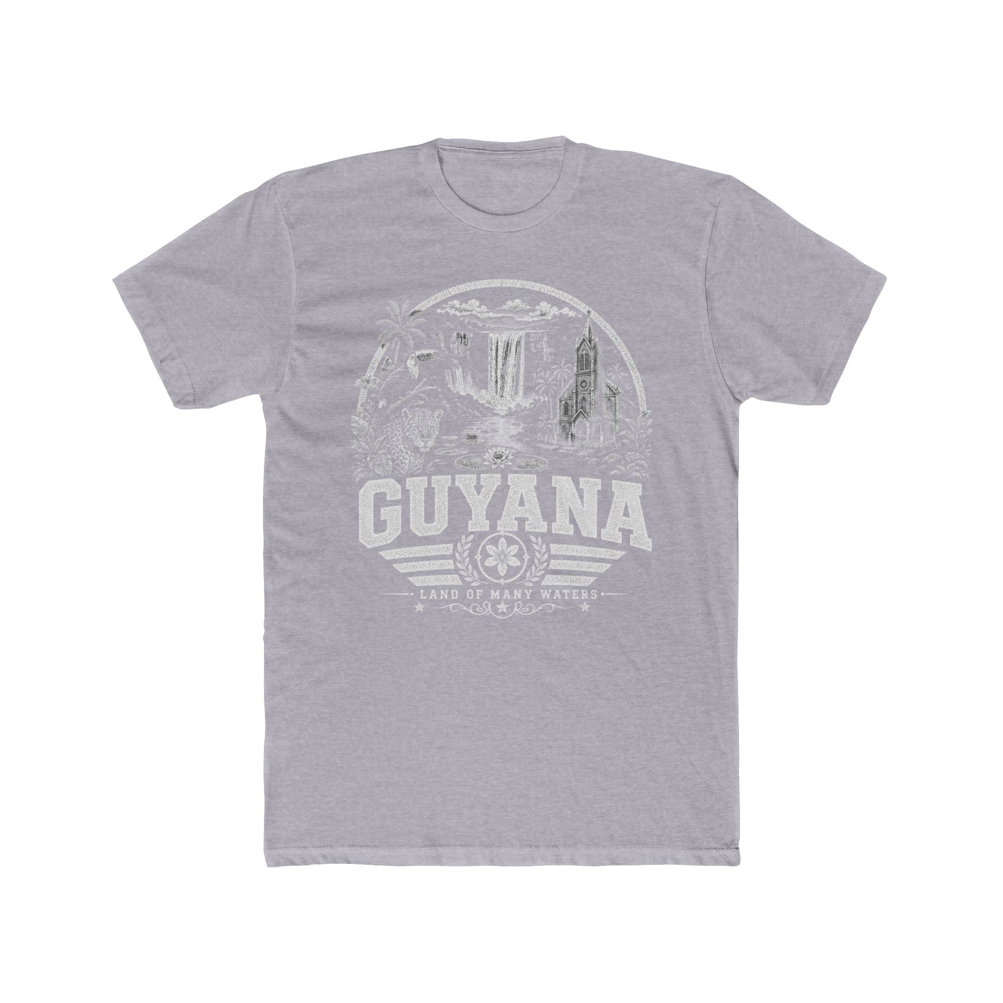 Guyana vintage landmarks men's tee — iconic landmark design | Nameshi Destinations (view 3)