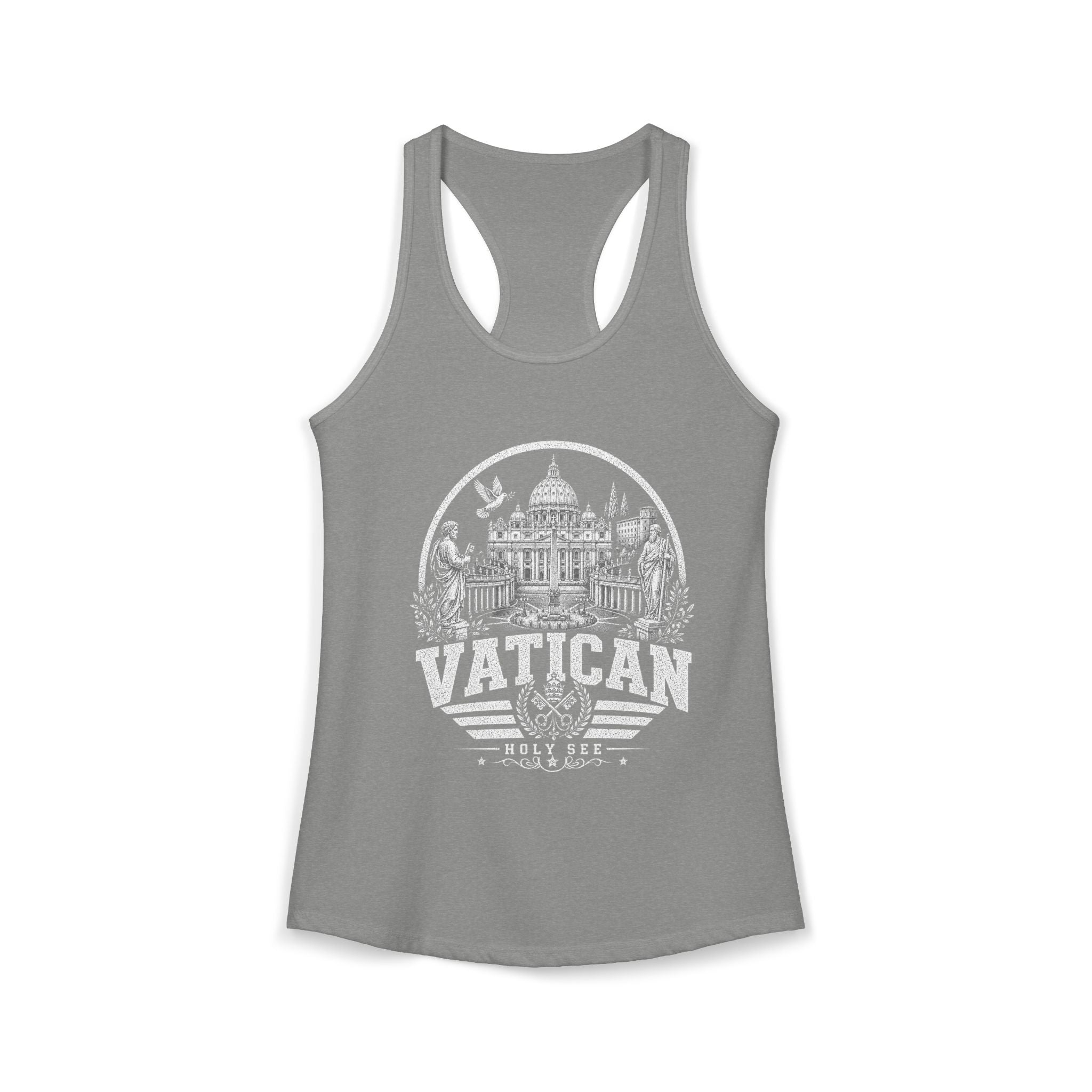 Vatican vintage landmarks tank top — iconic landmark design | Nameshi Destinations (view 3)