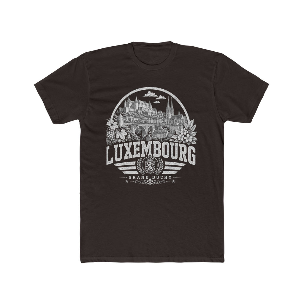 Luxembourg vintage landmarks men's tee — iconic landmark design | Nameshi Destinations (view 1)