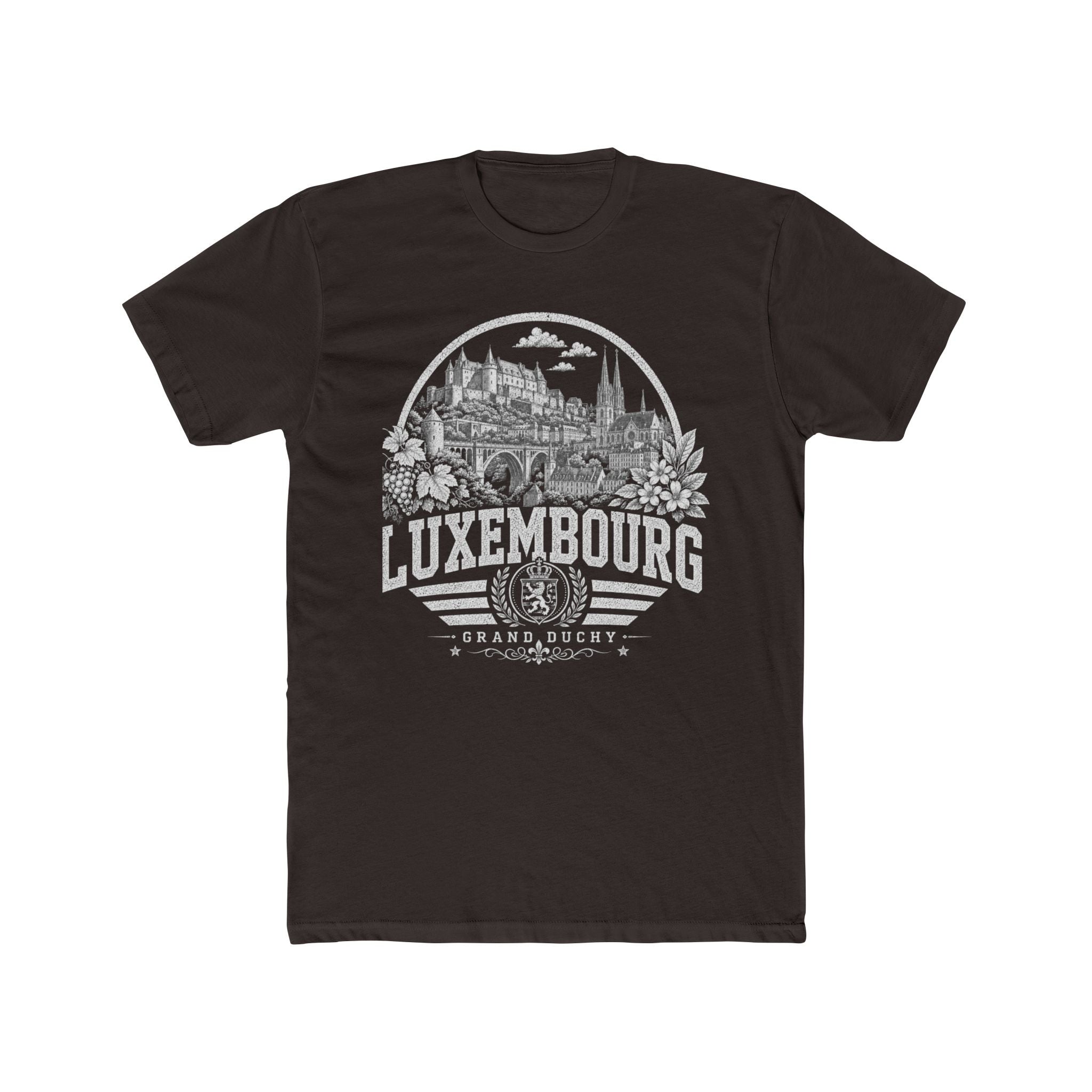 Luxembourg vintage landmarks men's tee — iconic landmark design | Nameshi Destinations (view 1)
