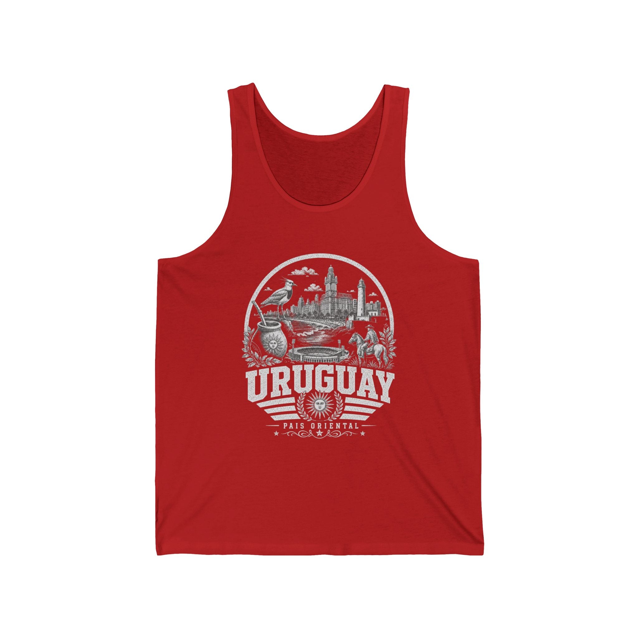 Uruguay vintage landmarks men's tee — iconic landmark design | Nameshi Destinations (view 5)