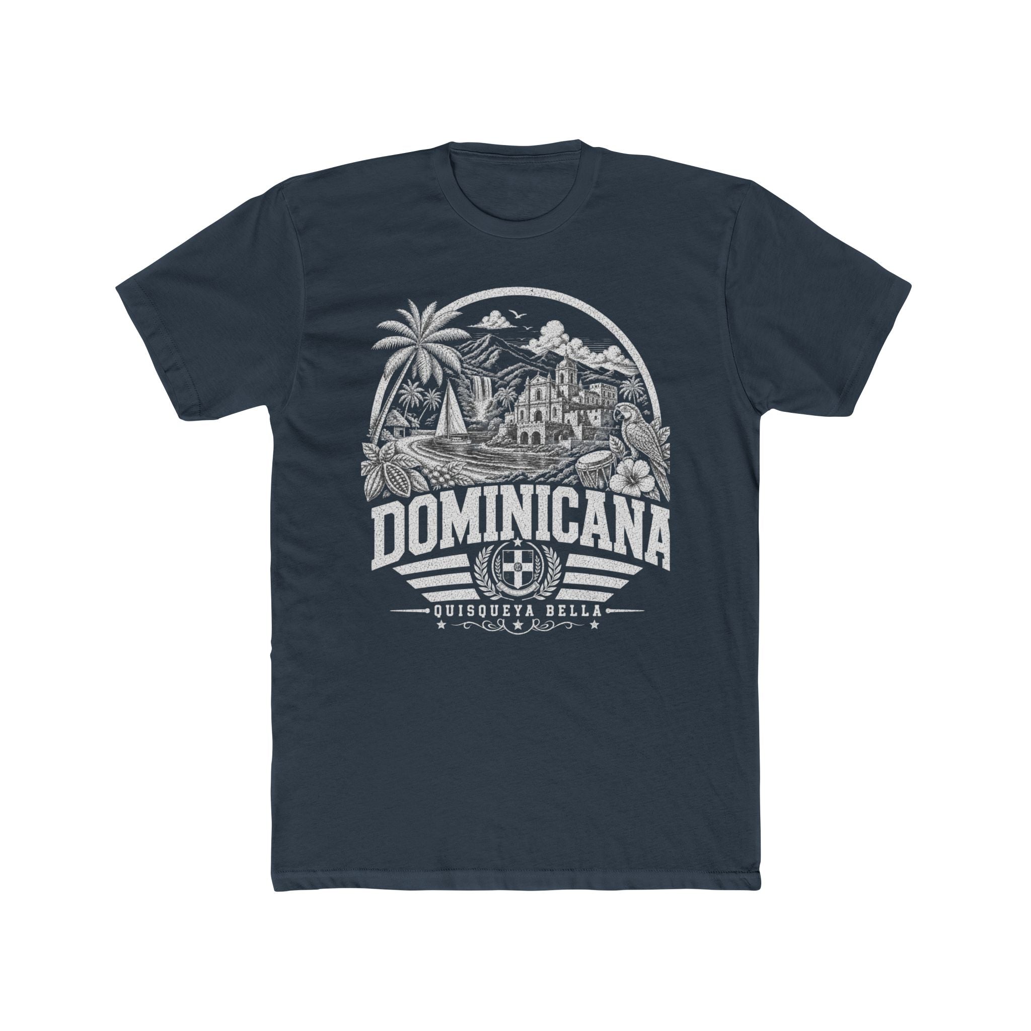República Dominicana vintage landmarks men's tee — iconic landmark design | Nameshi Destinations (view 8)