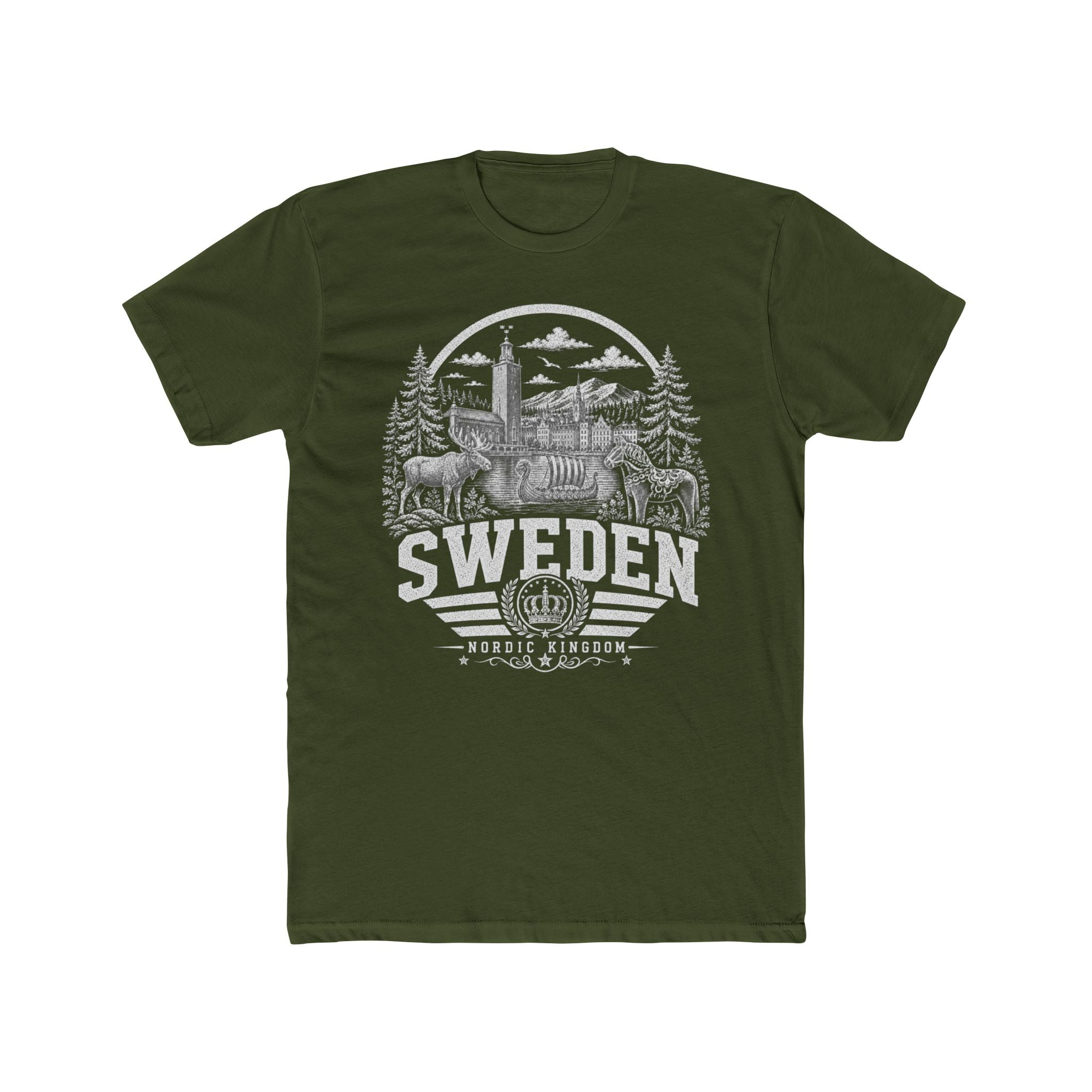 Sweden vintage landmarks men's tee — iconic landmark design | Nameshi Destinations (view 4)