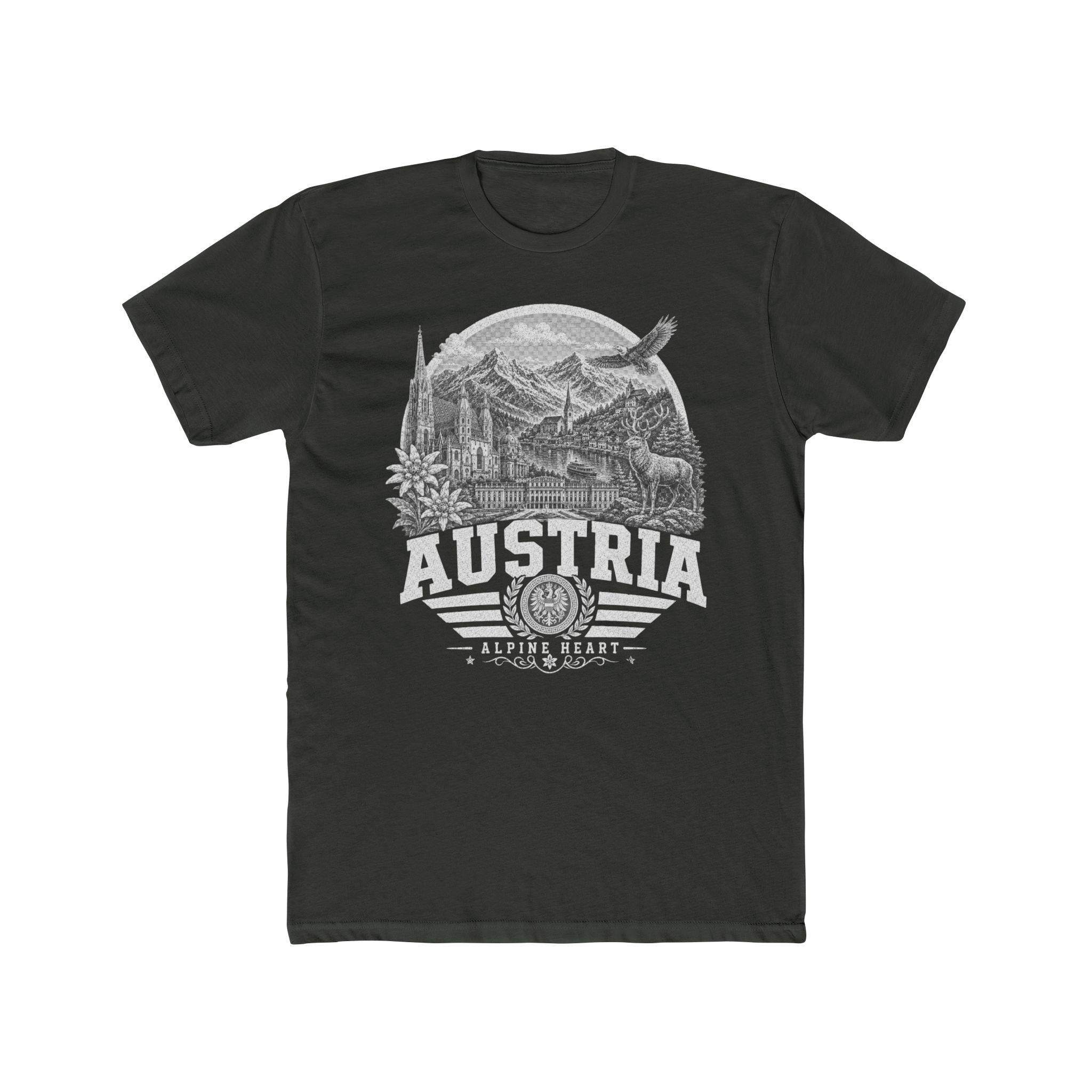 Austria vintage landmarks men's tee — iconic landmark design | Nameshi Destinations (view 5)