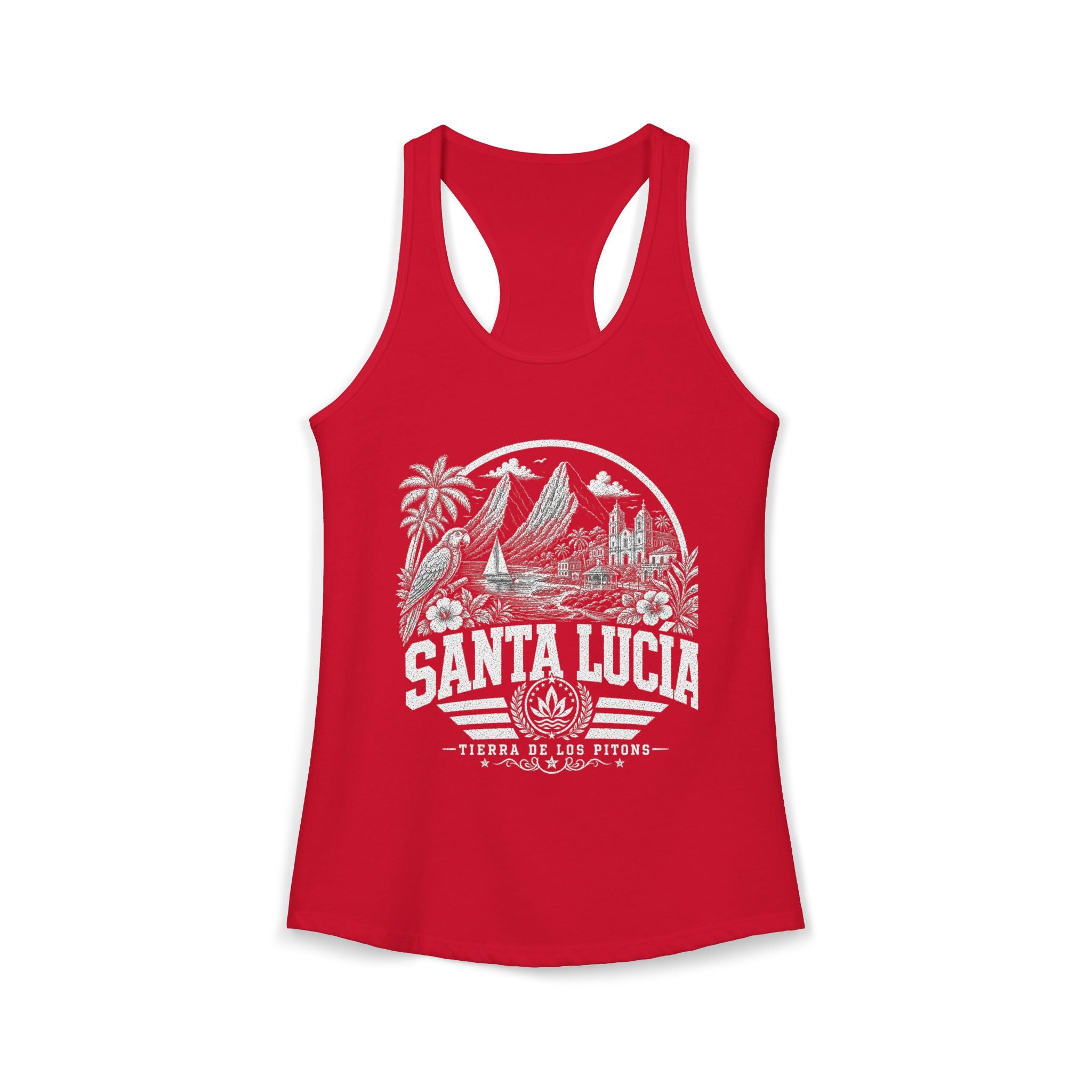 Santa Lucía vintage landmarks tank top — iconic landmark design | Nameshi Destinations (view 16)