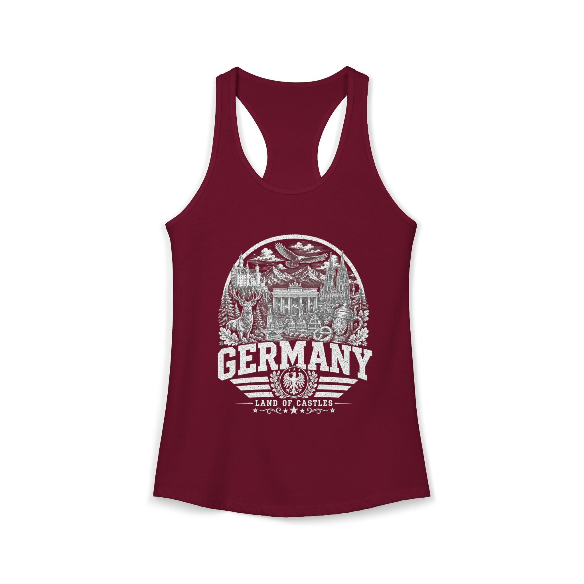 Germany vintage landmarks tank top — iconic landmark design | Nameshi Destinations (view 15)