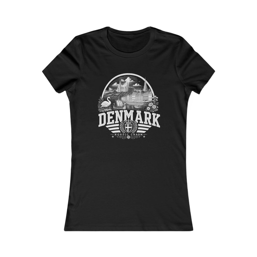 Denmark vintage landmarks women's tee — iconic landmark design | Nameshi Destinations (view 1)