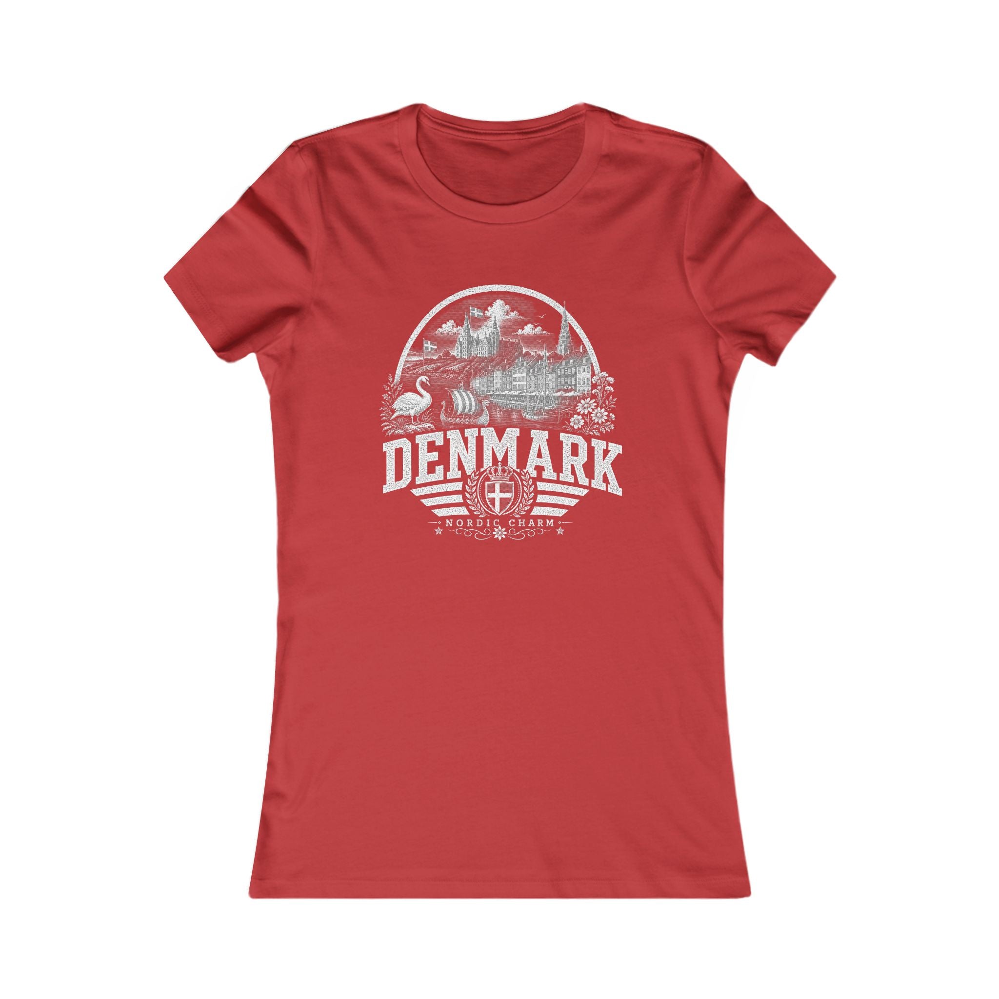 Denmark vintage landmarks women's tee — iconic landmark design | Nameshi Destinations (view 9)