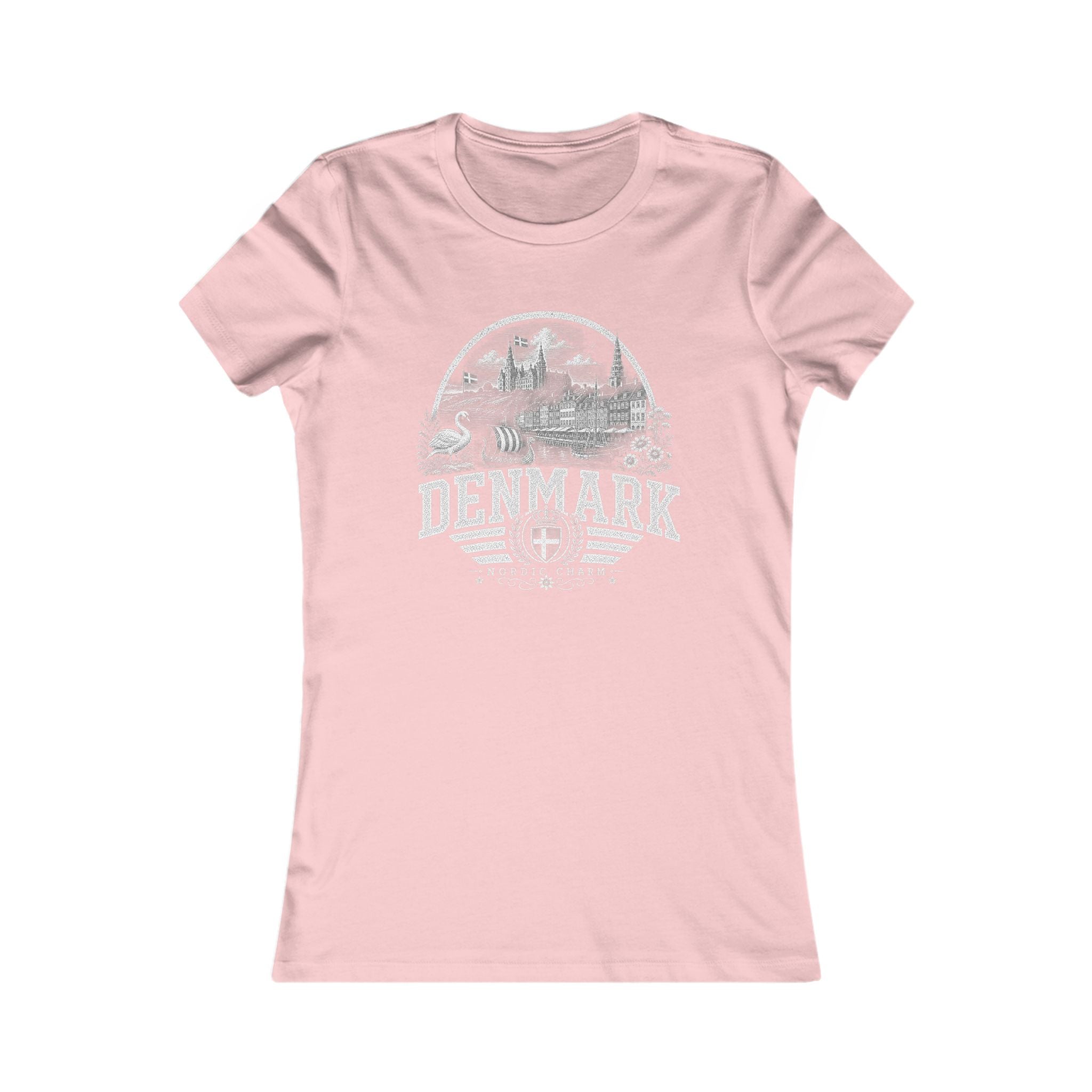 Denmark vintage landmarks women's tee — iconic landmark design | Nameshi Destinations (view 7)