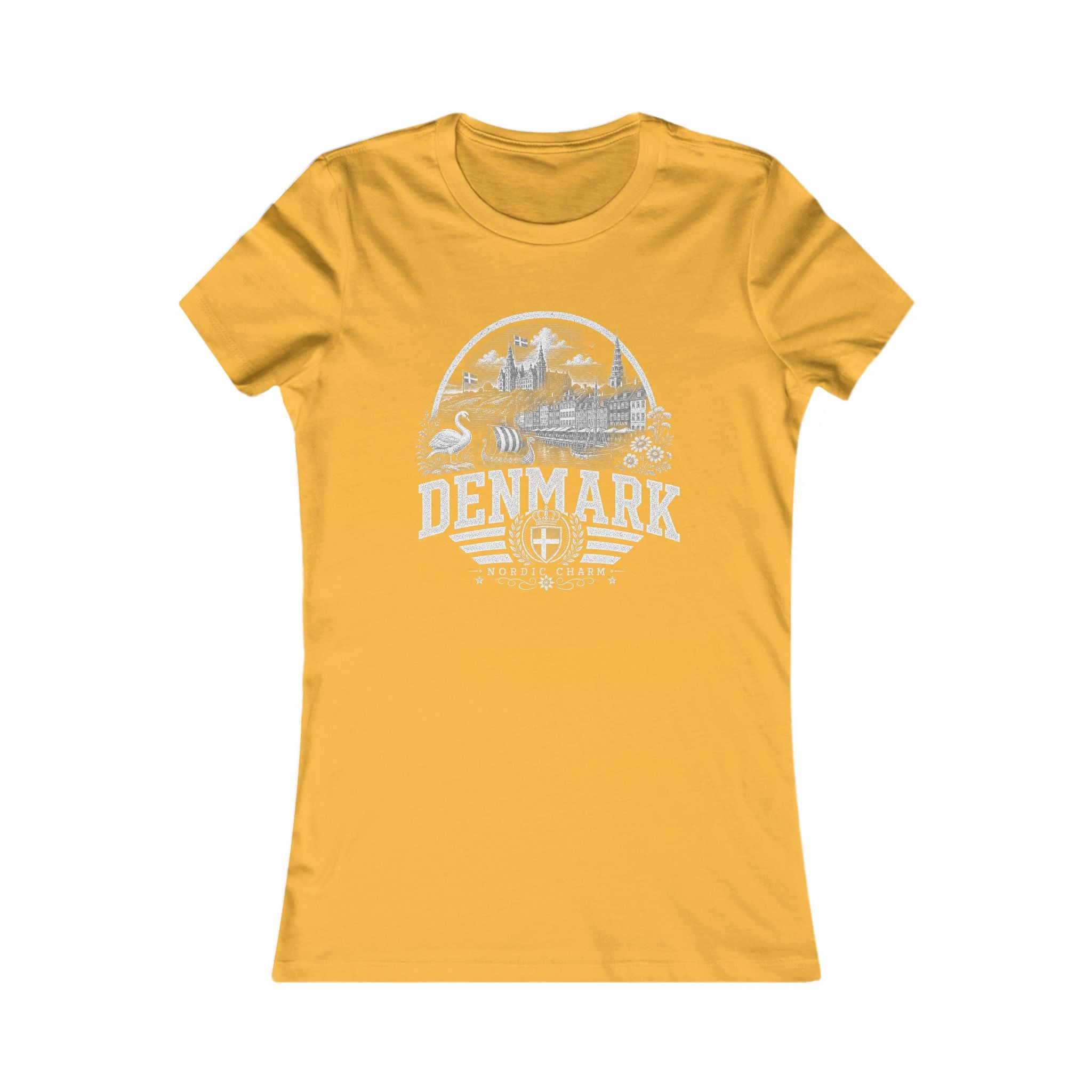 Denmark vintage landmarks women's tee — iconic landmark design | Nameshi Destinations (view 8)