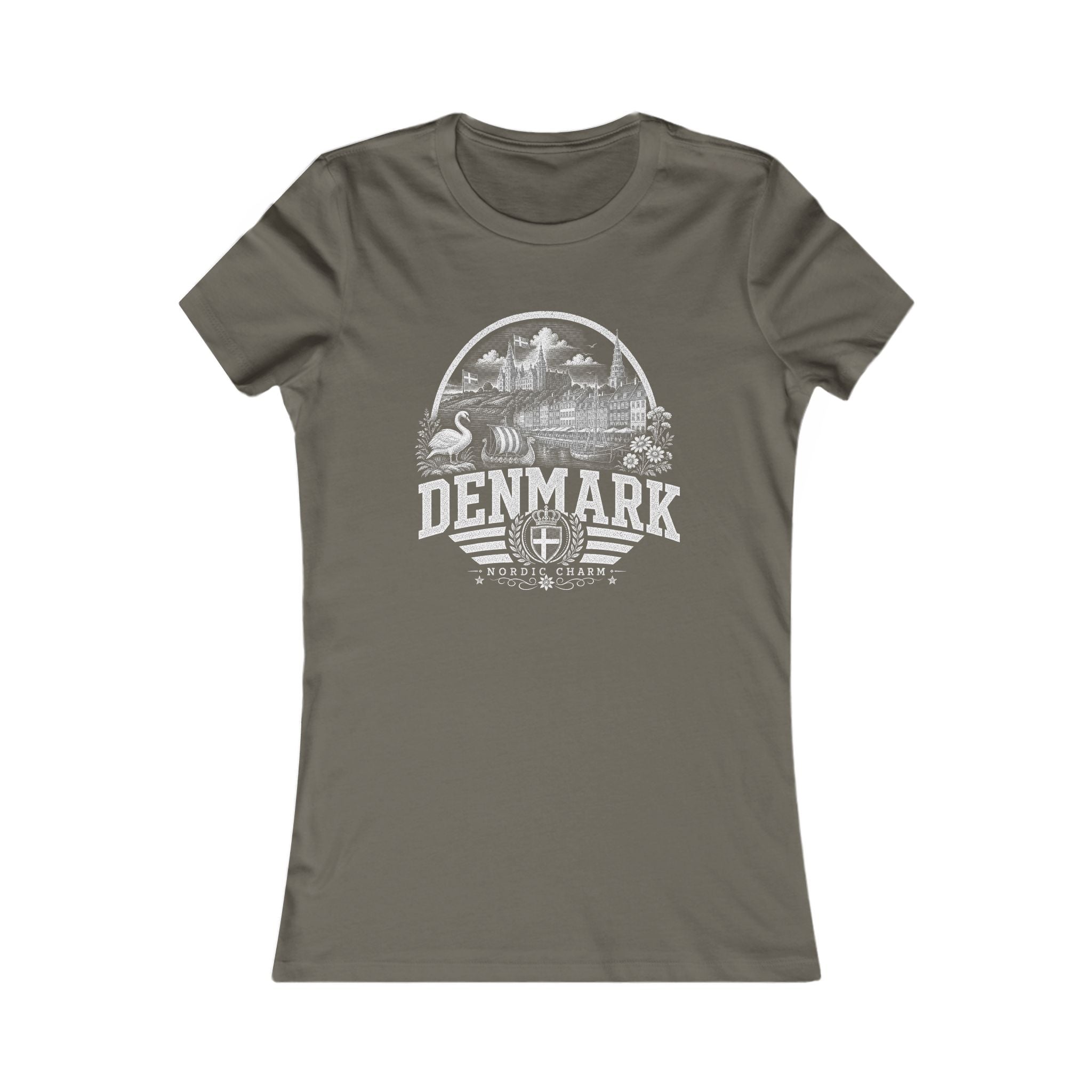 Denmark vintage landmarks women's tee — iconic landmark design | Nameshi Destinations (view 10)