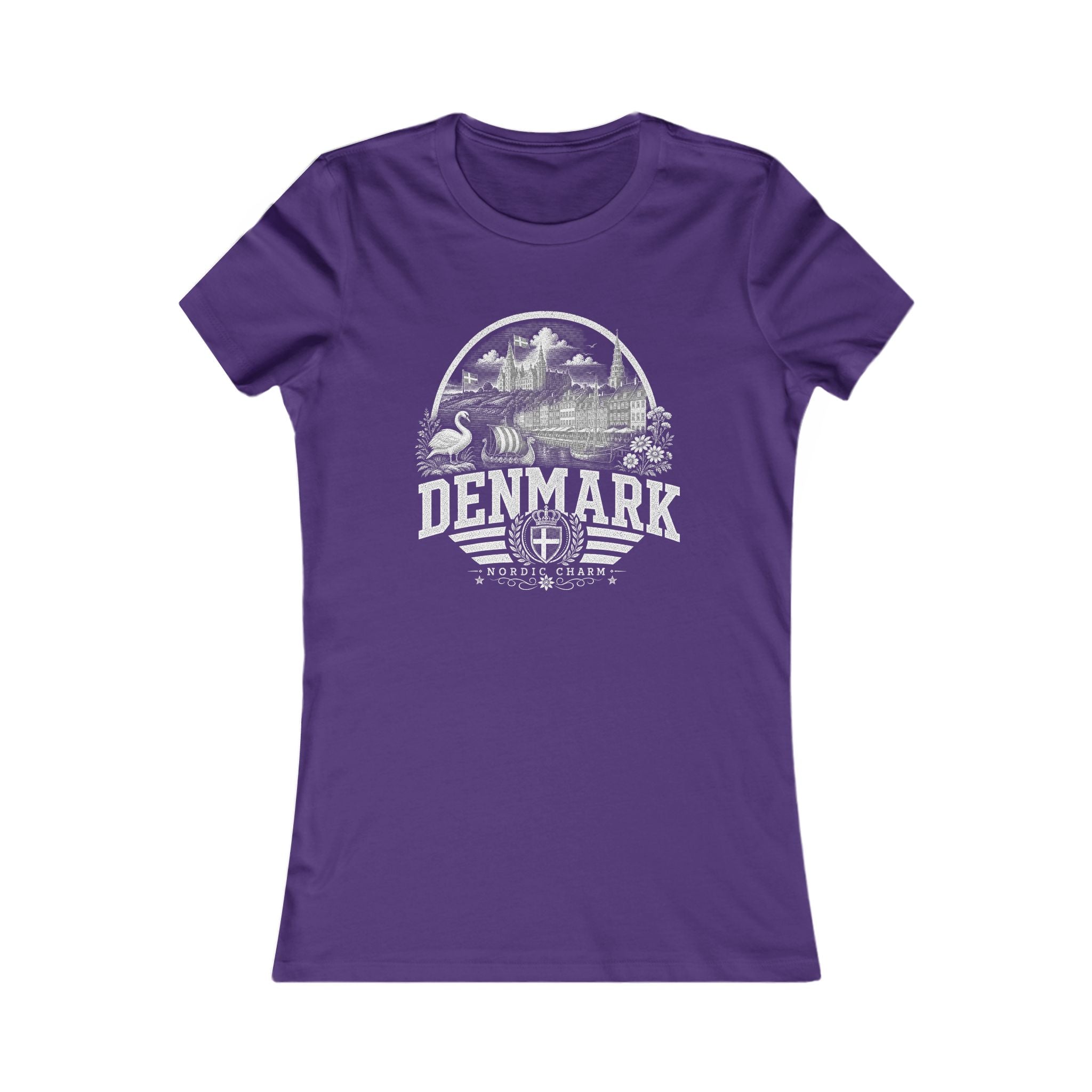 Denmark vintage landmarks women's tee — iconic landmark design | Nameshi Destinations (view 6)