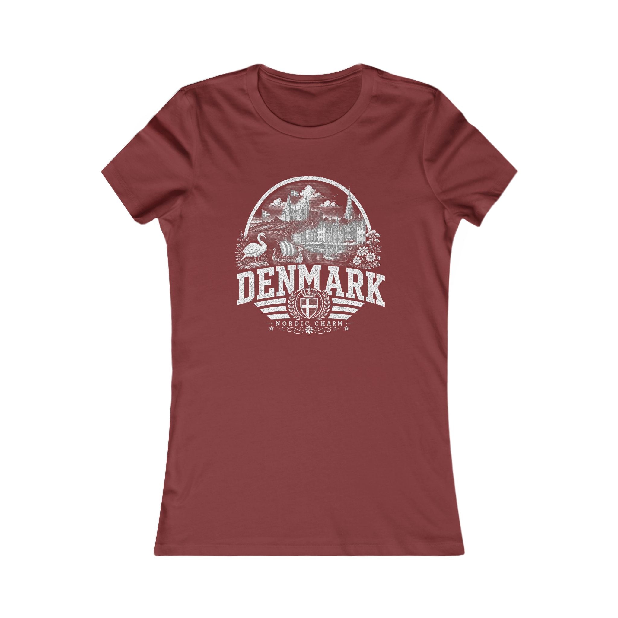 Denmark vintage landmarks women's tee — iconic landmark design | Nameshi Destinations (view 15)