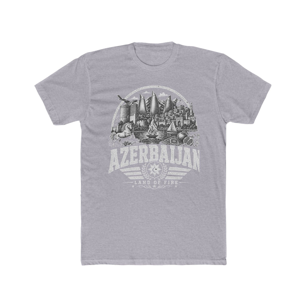 Azerbaijan vintage landmarks men's tee — iconic landmark design | Nameshi Destinations (view 3)