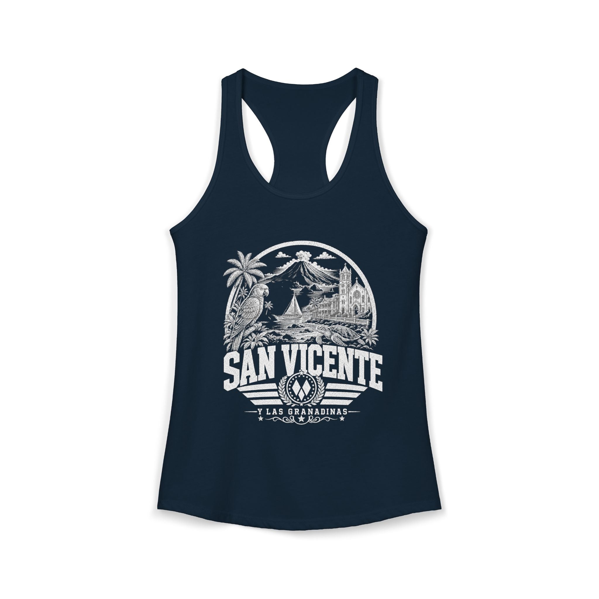 San Vicente vintage landmarks tank top — iconic landmark design | Nameshi Destinations (view 11)