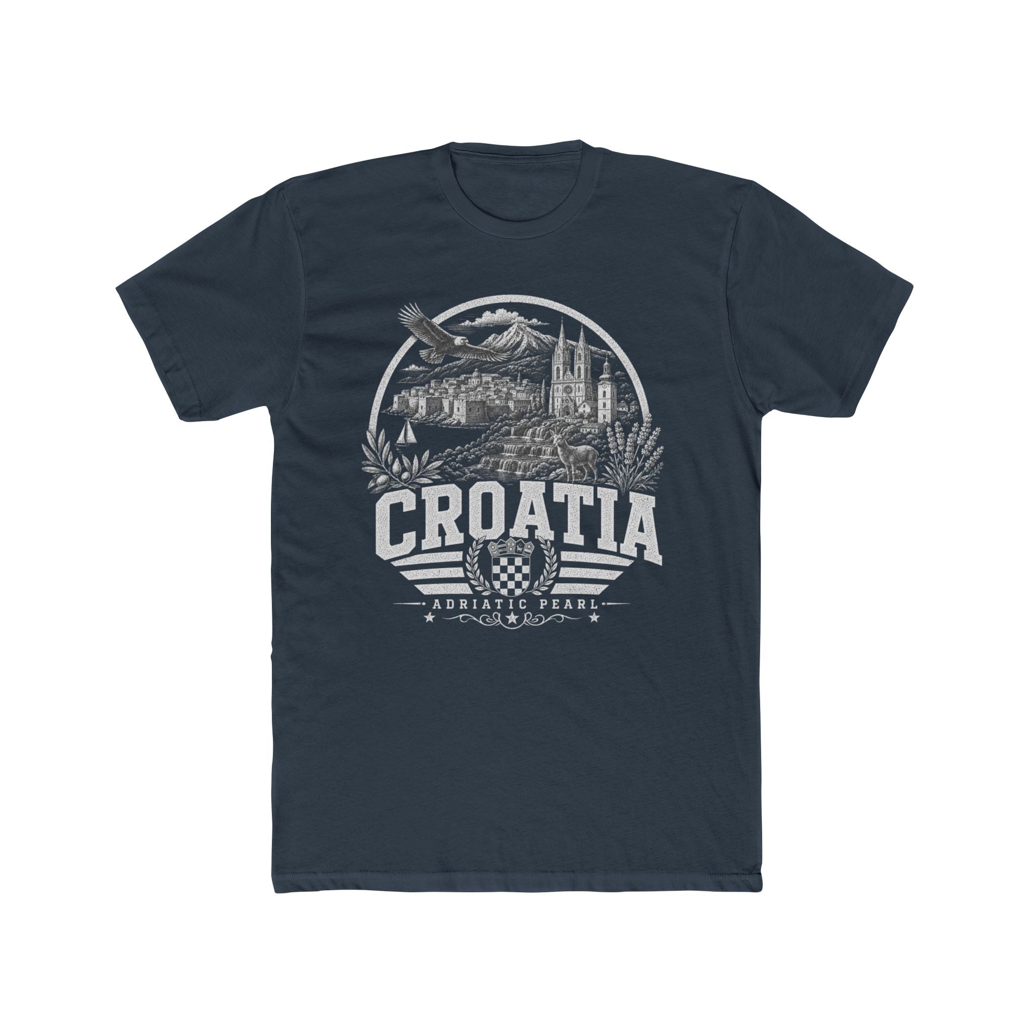 Croatia vintage landmarks men's tee — iconic landmark design | Nameshi Destinations (view 8)