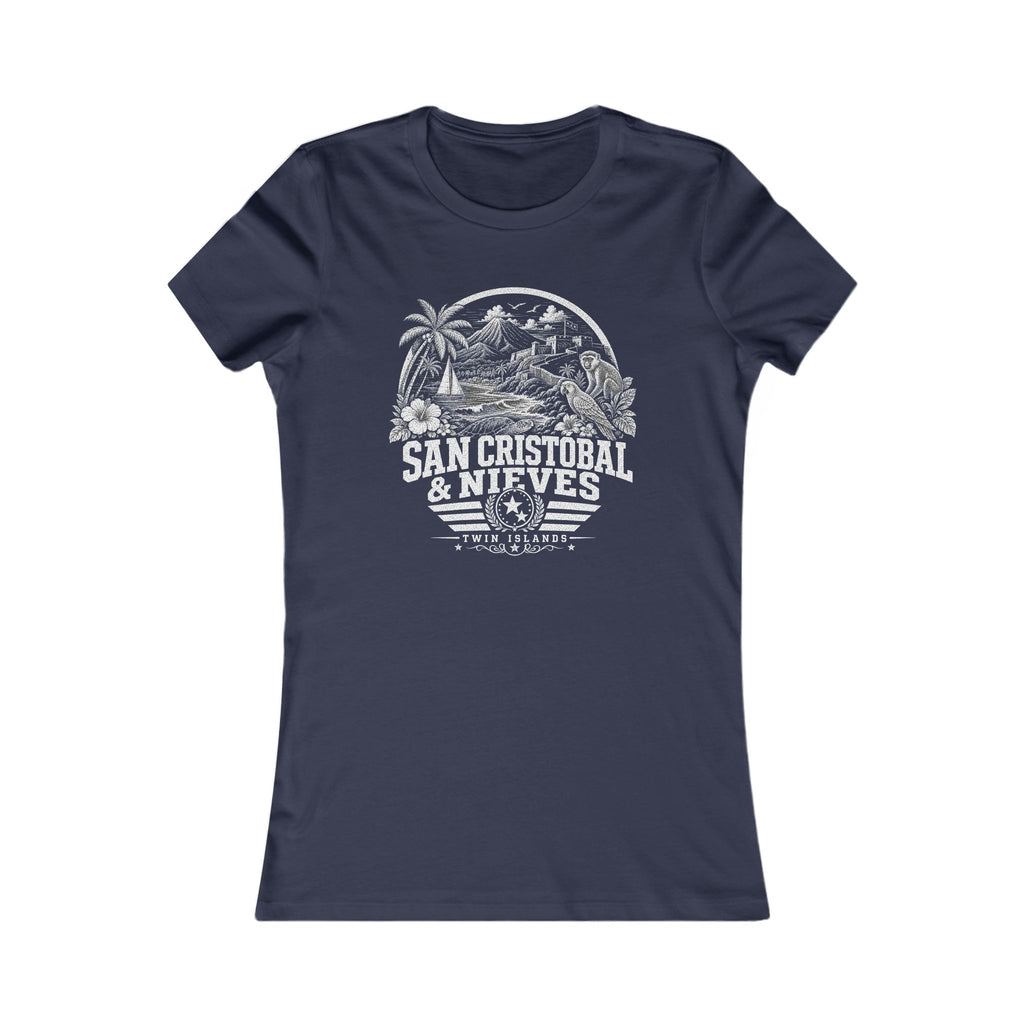 San Cristóbal y Nieves vintage landmarks women's tee — iconic landmark design | Nameshi Destinations (view 10)