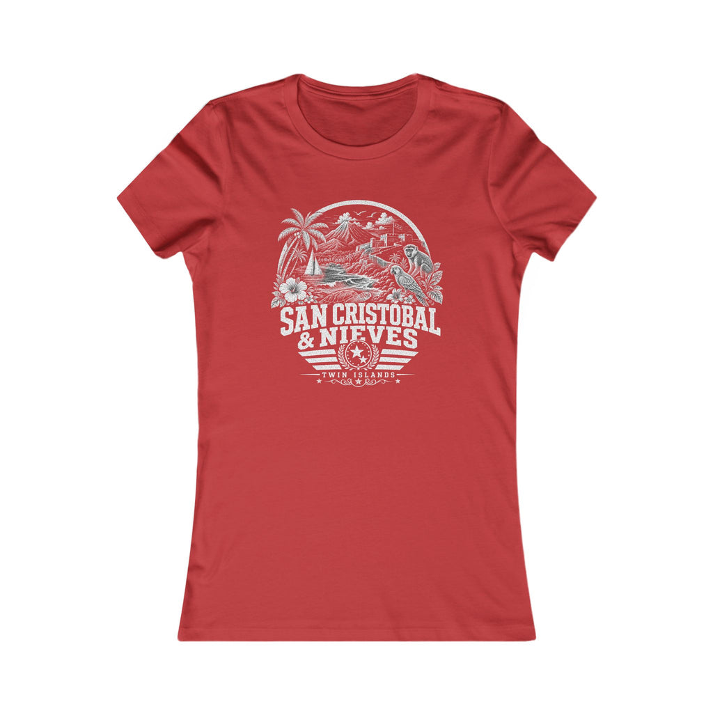 San Cristóbal y Nieves vintage landmarks women's tee — iconic landmark design | Nameshi Destinations (view 14)