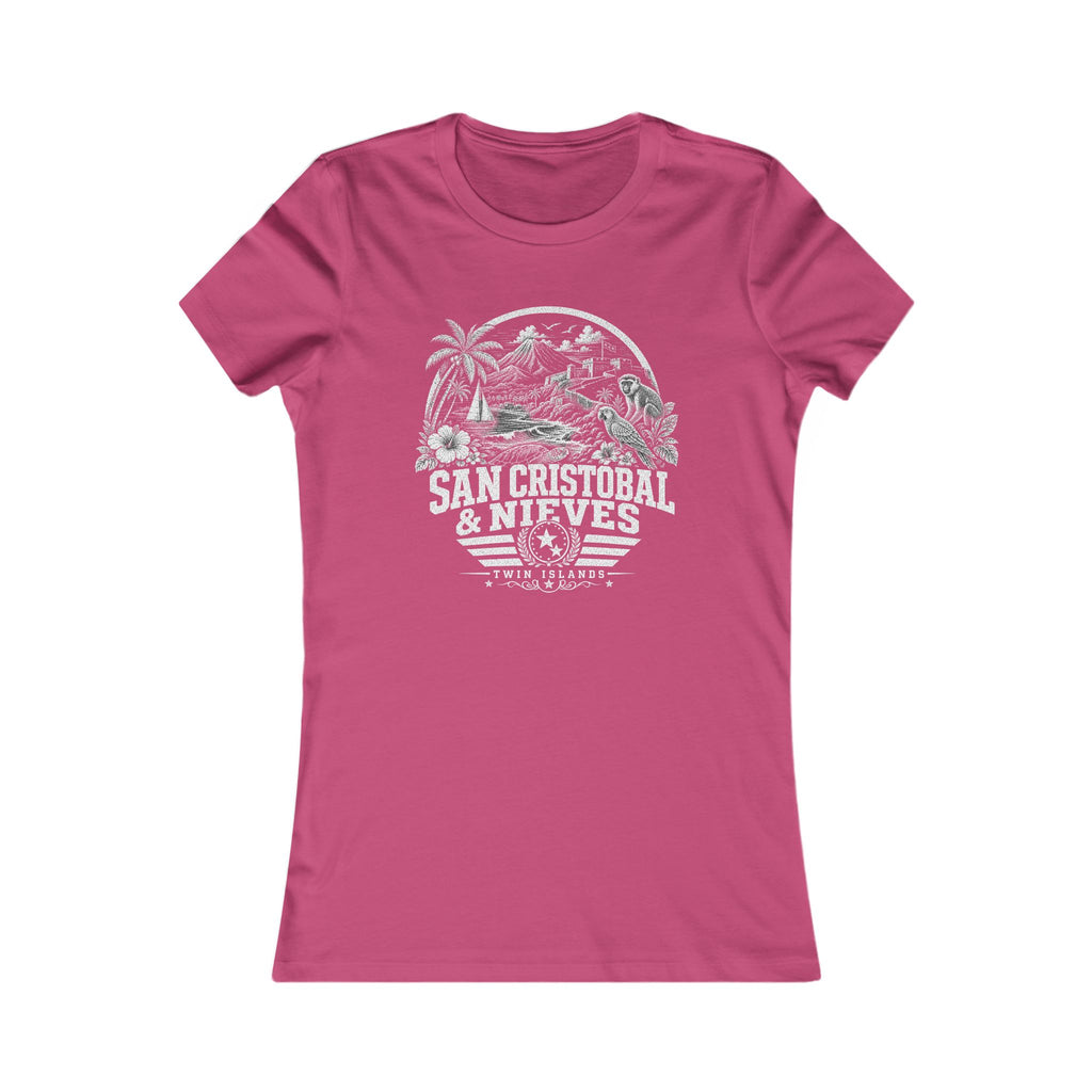 San Cristóbal y Nieves vintage landmarks women's tee — iconic landmark design | Nameshi Destinations (view 12)