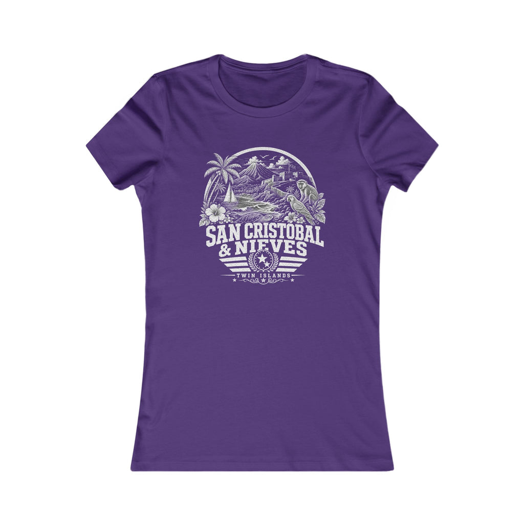 San Cristóbal y Nieves vintage landmarks women's tee — iconic landmark design | Nameshi Destinations (view 11)