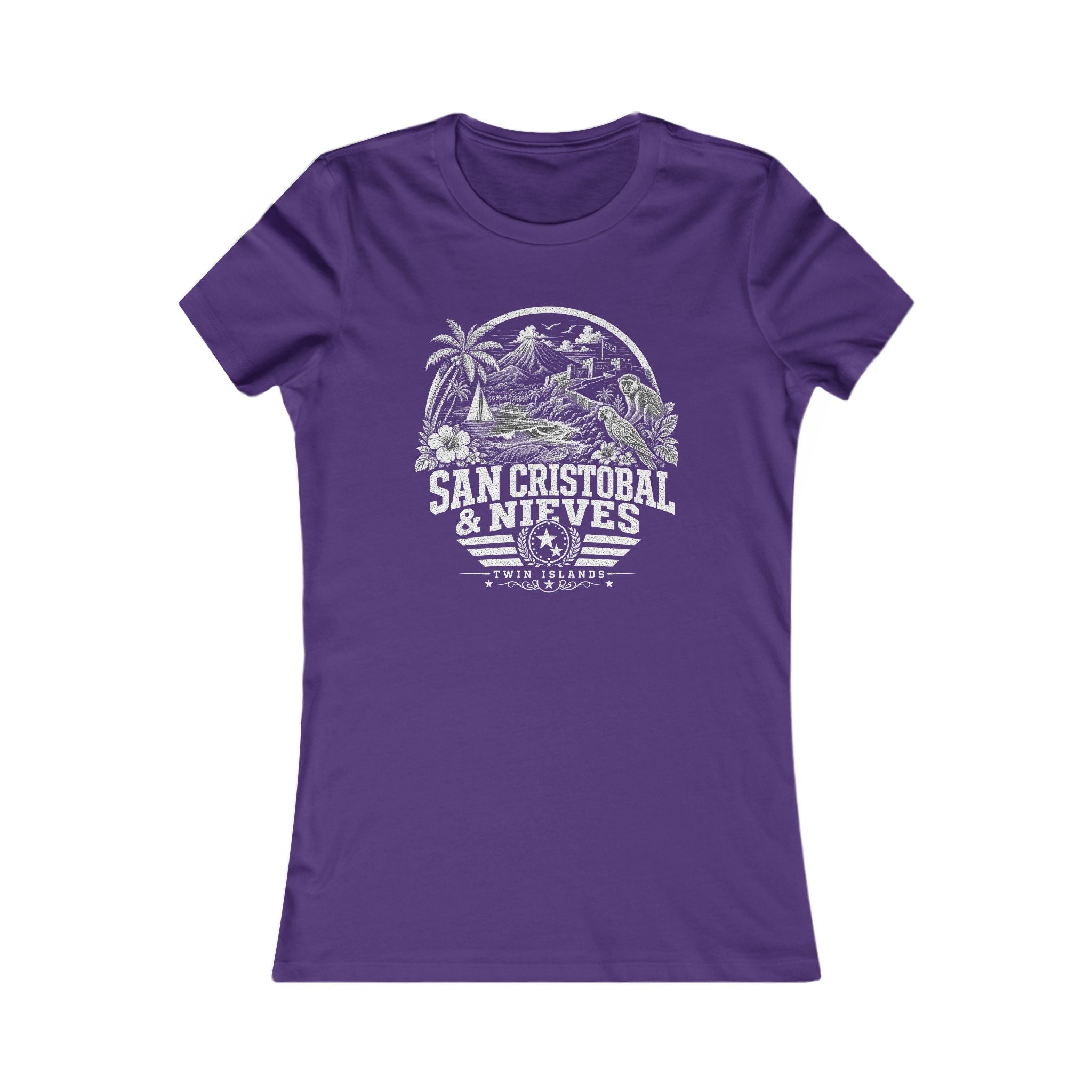 San Cristóbal y Nieves vintage landmarks women's tee — iconic landmark design | Nameshi Destinations (view 11)