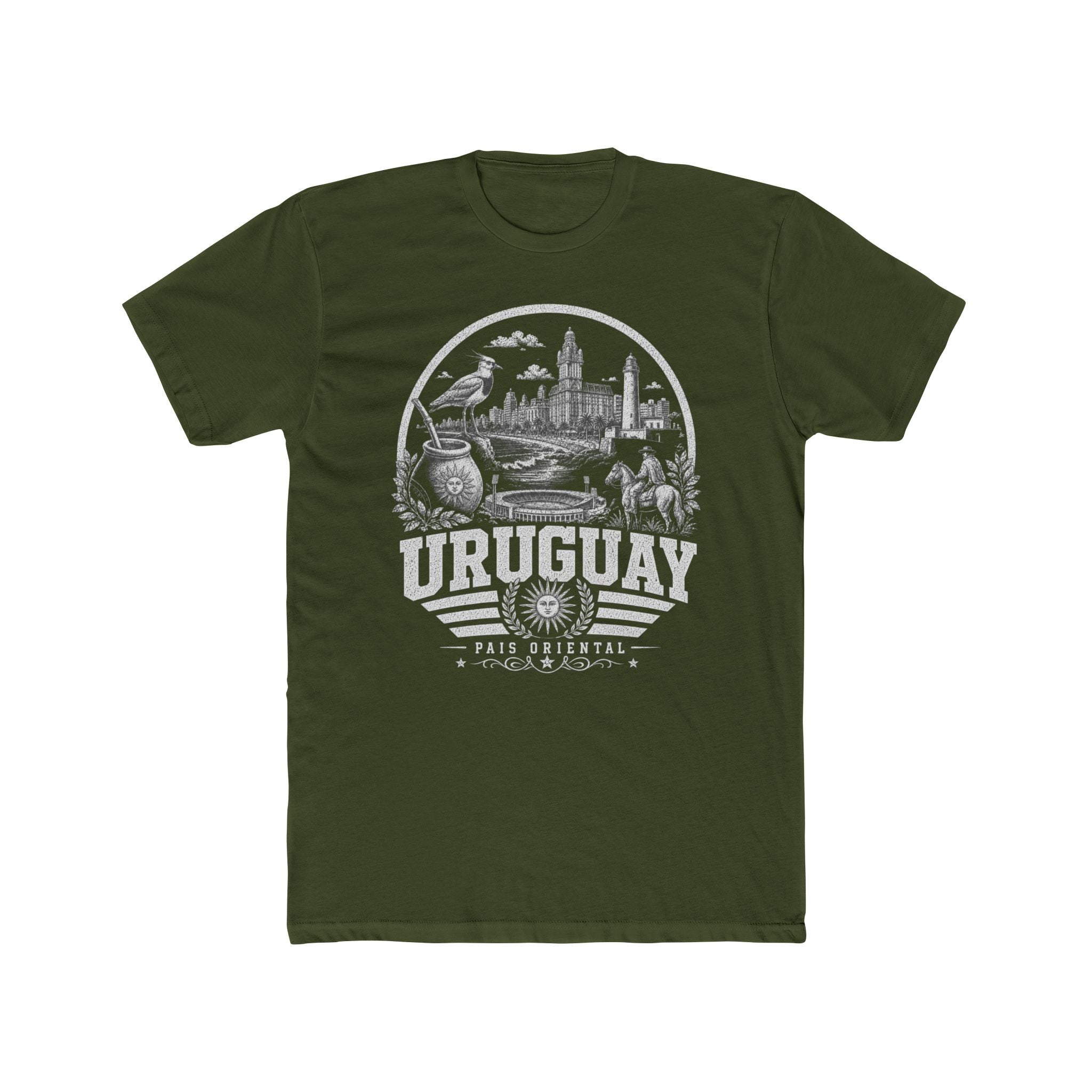 Uruguay vintage landmarks men's tee — iconic landmark design | Nameshi Destinations (view 4)